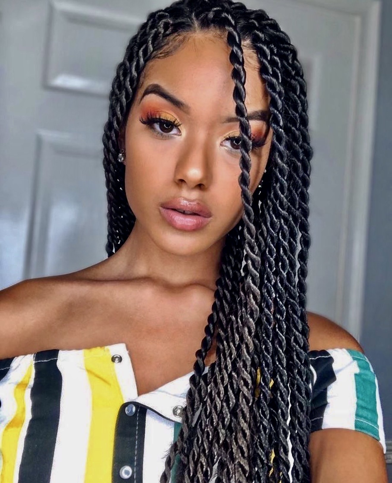 Chic Chunky Two-Strand Twists With Subtle Highlights