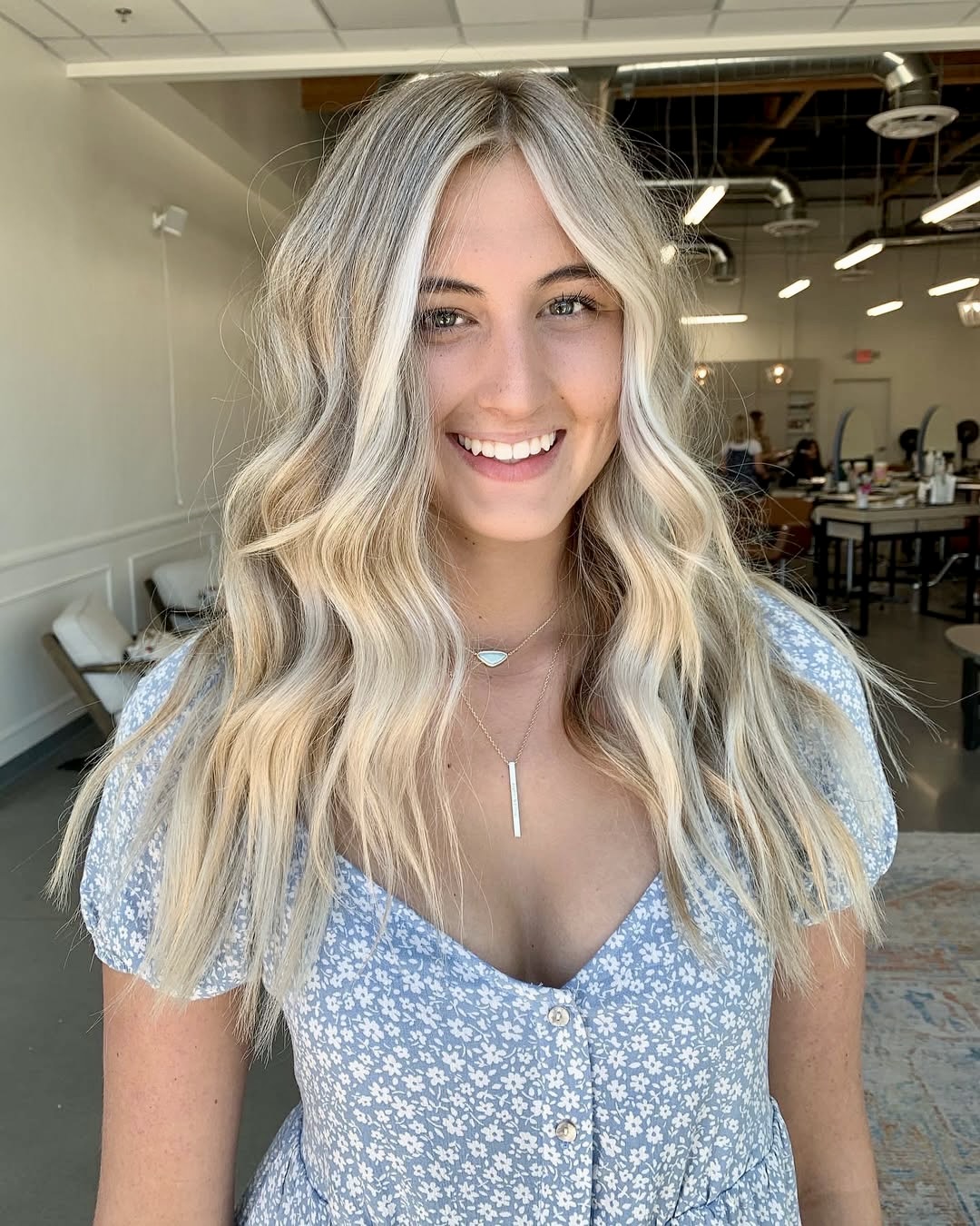 Gorgeous Blonde Money Piece With Soft Waves