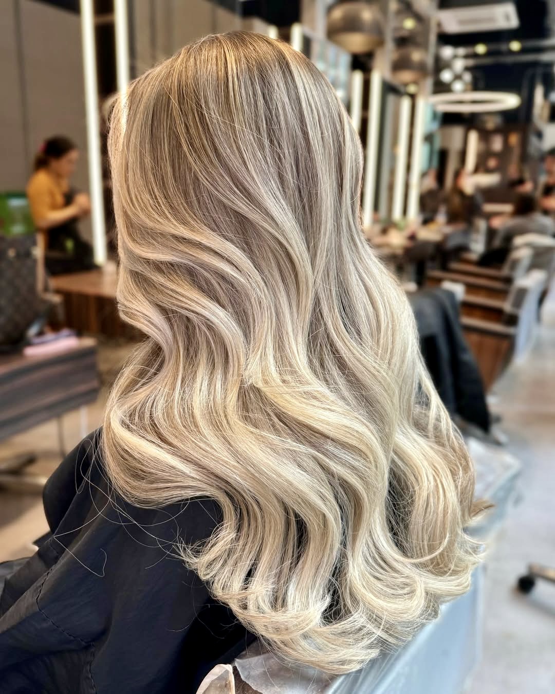 Gorgeous Vanilla Blonde Waves With Soft Shadow Root