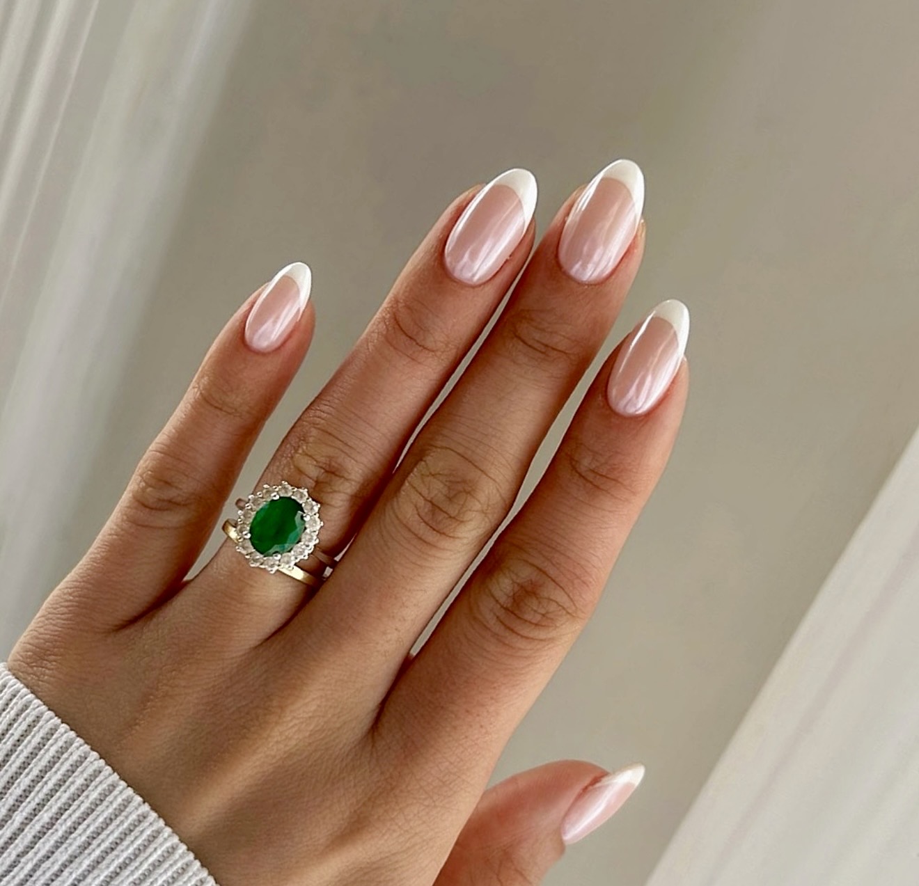 Modern Almond French Tip Nails