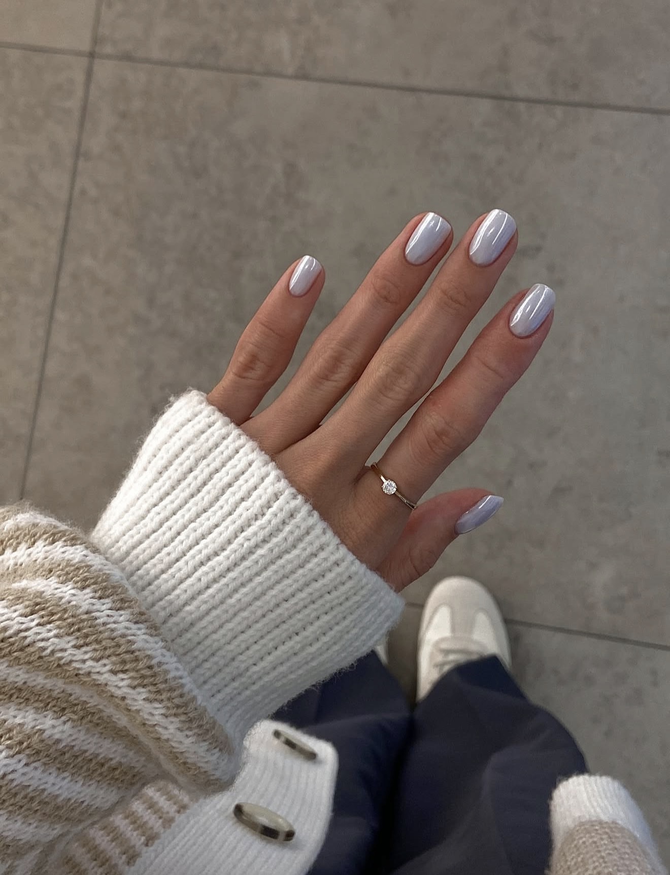 Soft Lavender Oval Gel Nails