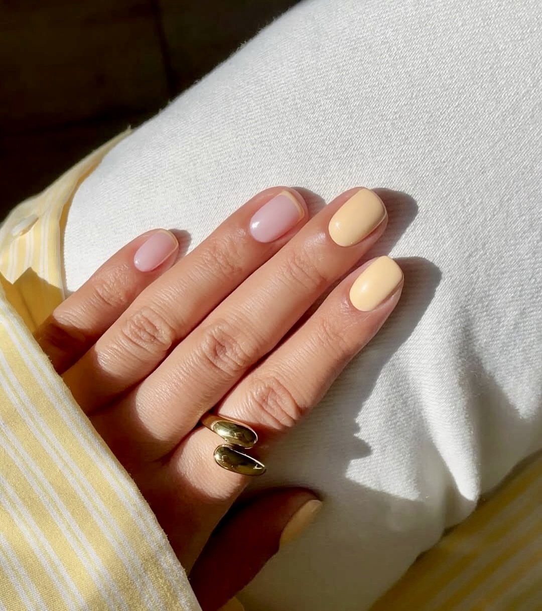 Soft Pastel Duo Tone Mismatched Nails