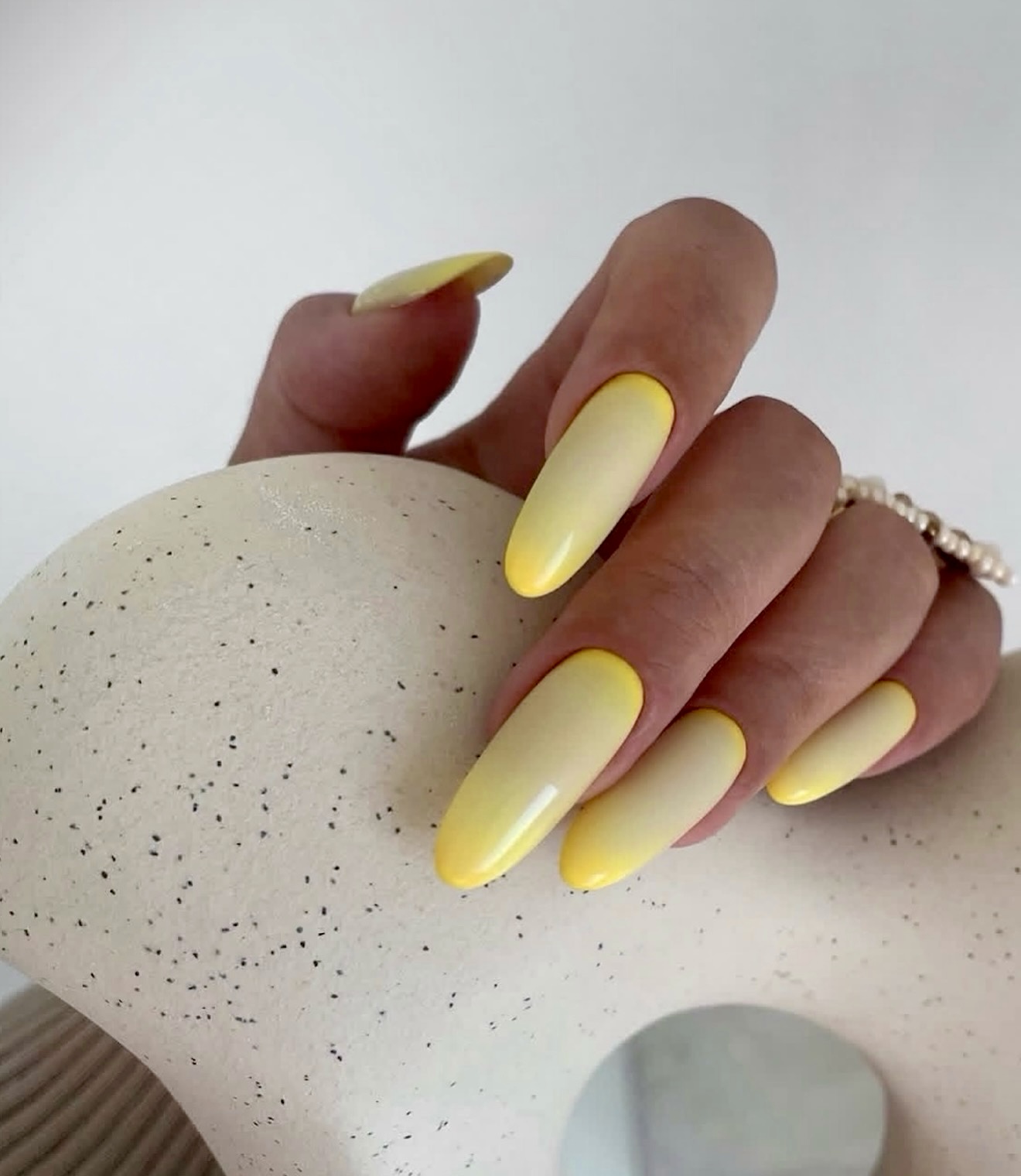 Sunny Ombre Gradient Almond Gel Nails