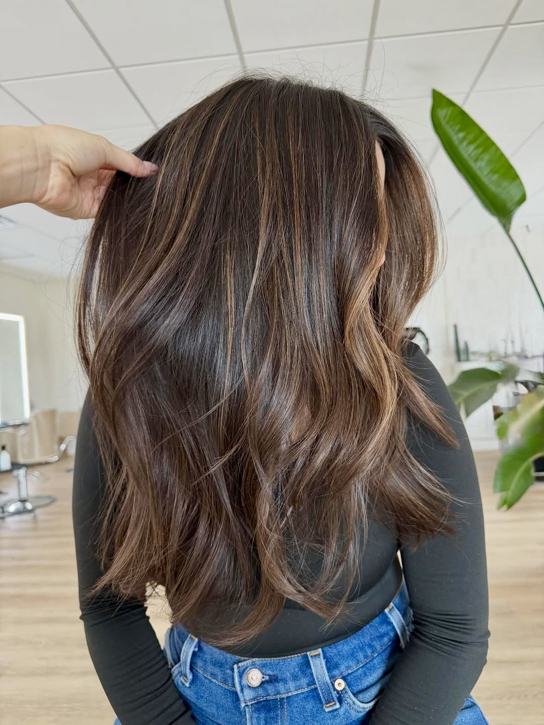 Warm Brunette Layers With Caramel Highlights