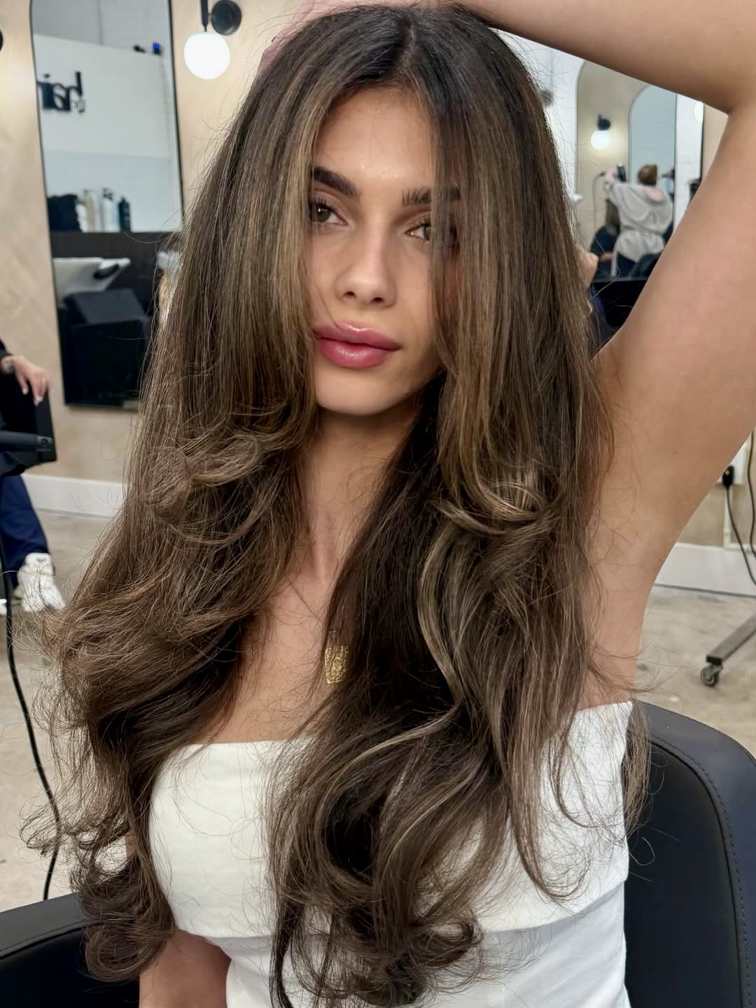 Warm Brunette Layers With Caramel Ribbons