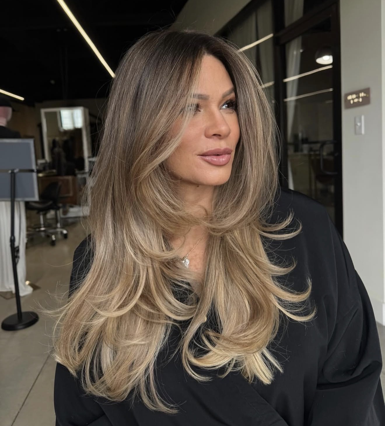 Beachy Bronde Layers With Face Framing