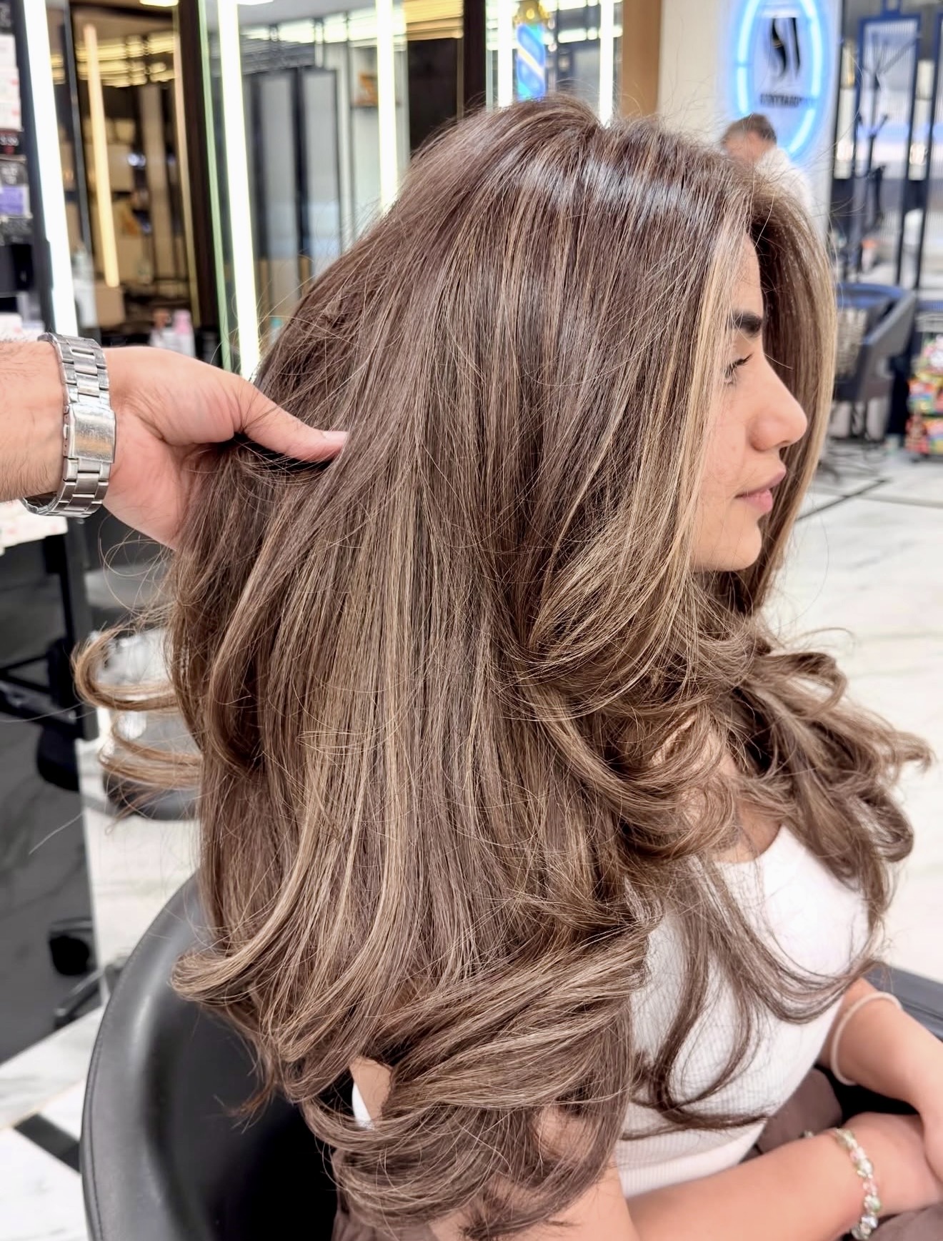 Beachy Brown Balayage With Face Framing Layers