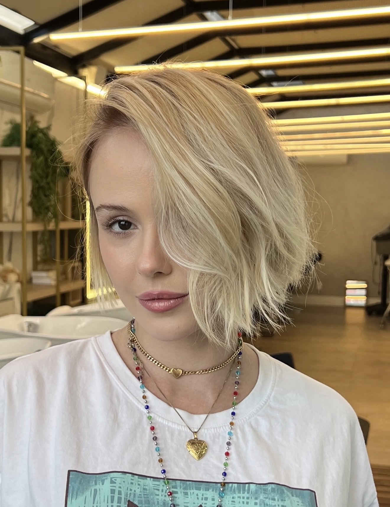 Blonde Choppy Bob With Textured Ends