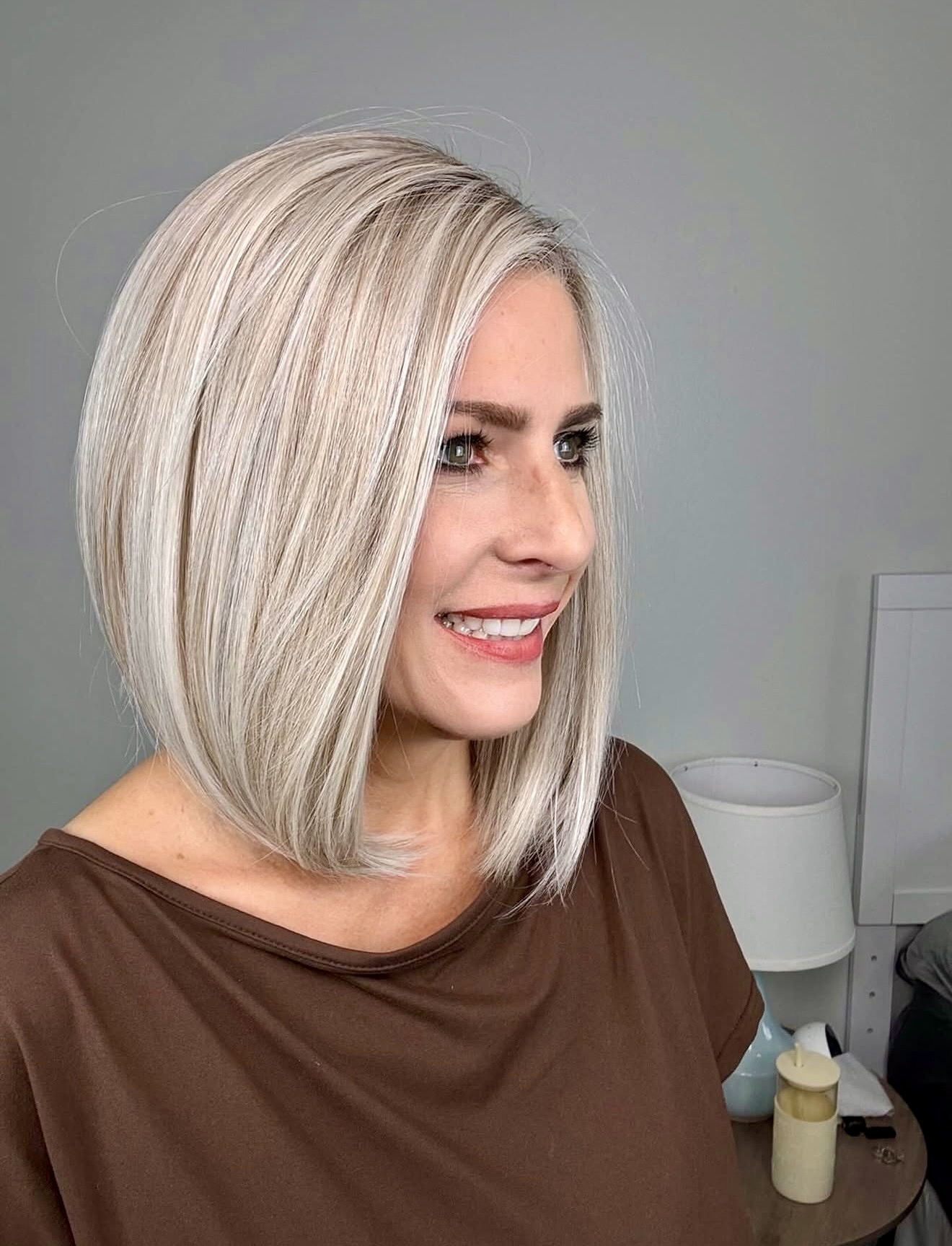 Blonde Inverted Bob With Subtle Face-Framing Layers