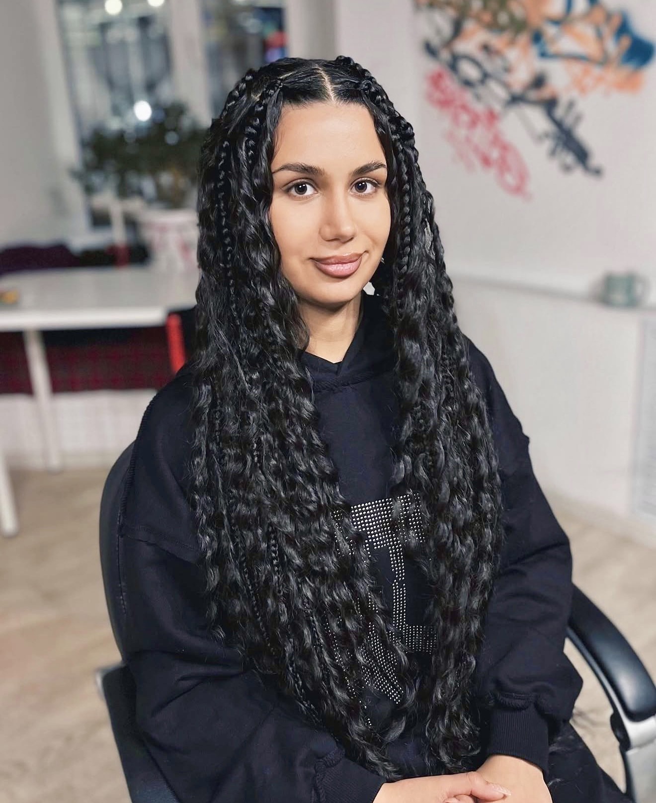 Bohemian Waterfall Braids With Deep Waves