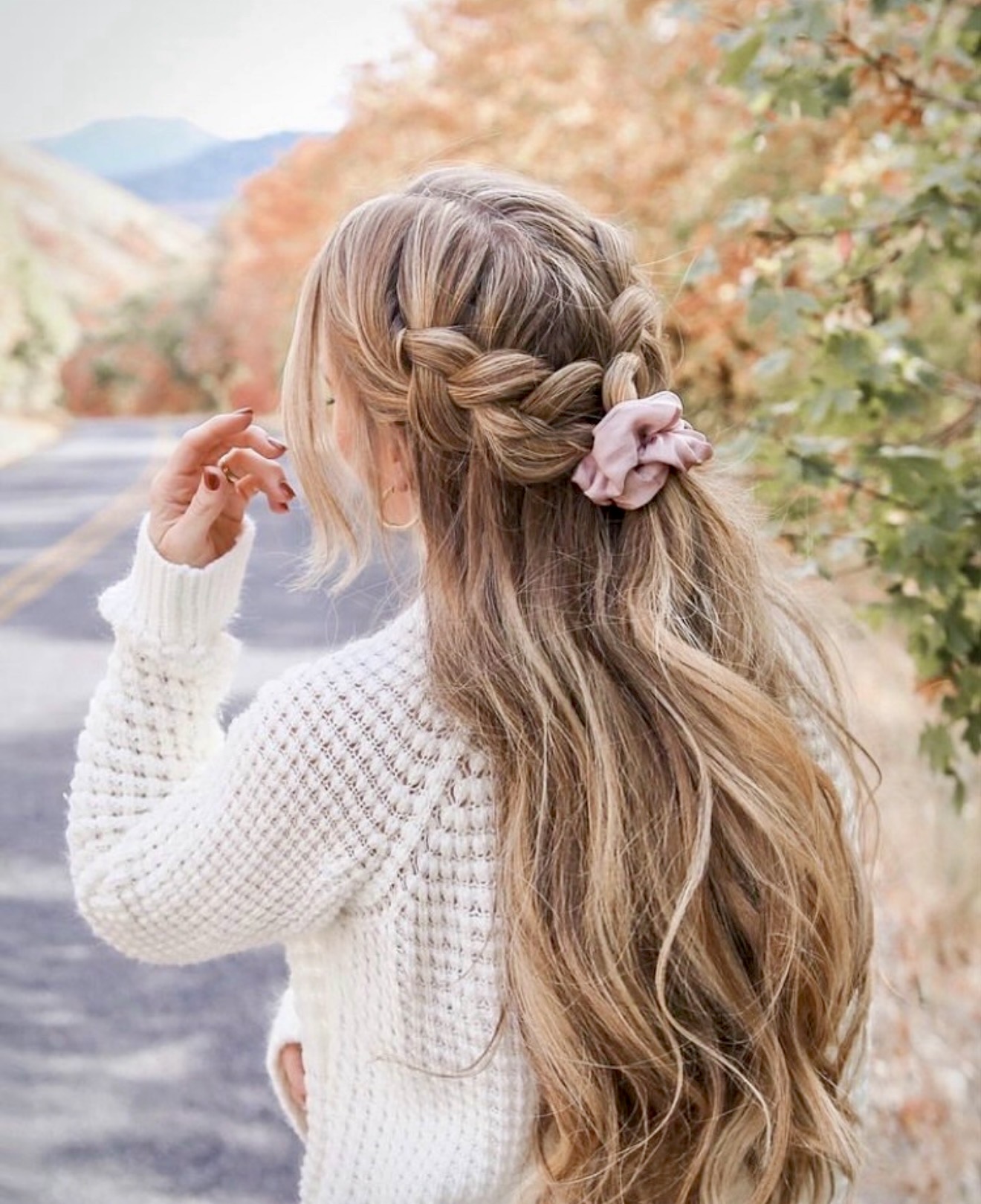 Boho Braided Half-Up Ponytail With Soft Waves