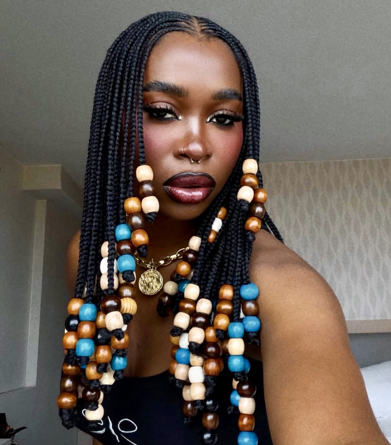 Boho Braids With Colorful Wooden Beads