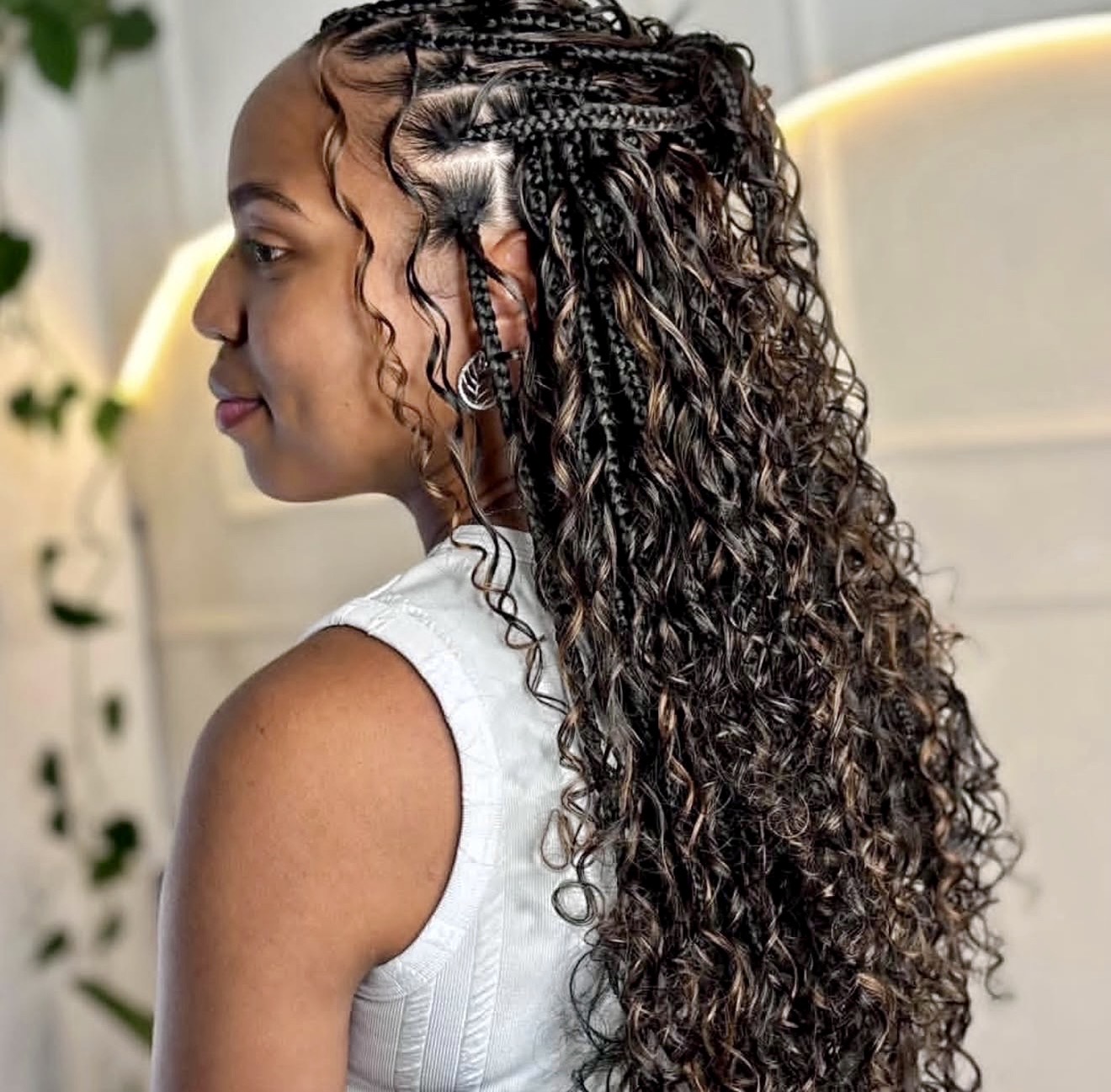 Boho Goddess Goddess Box Braids With Curls