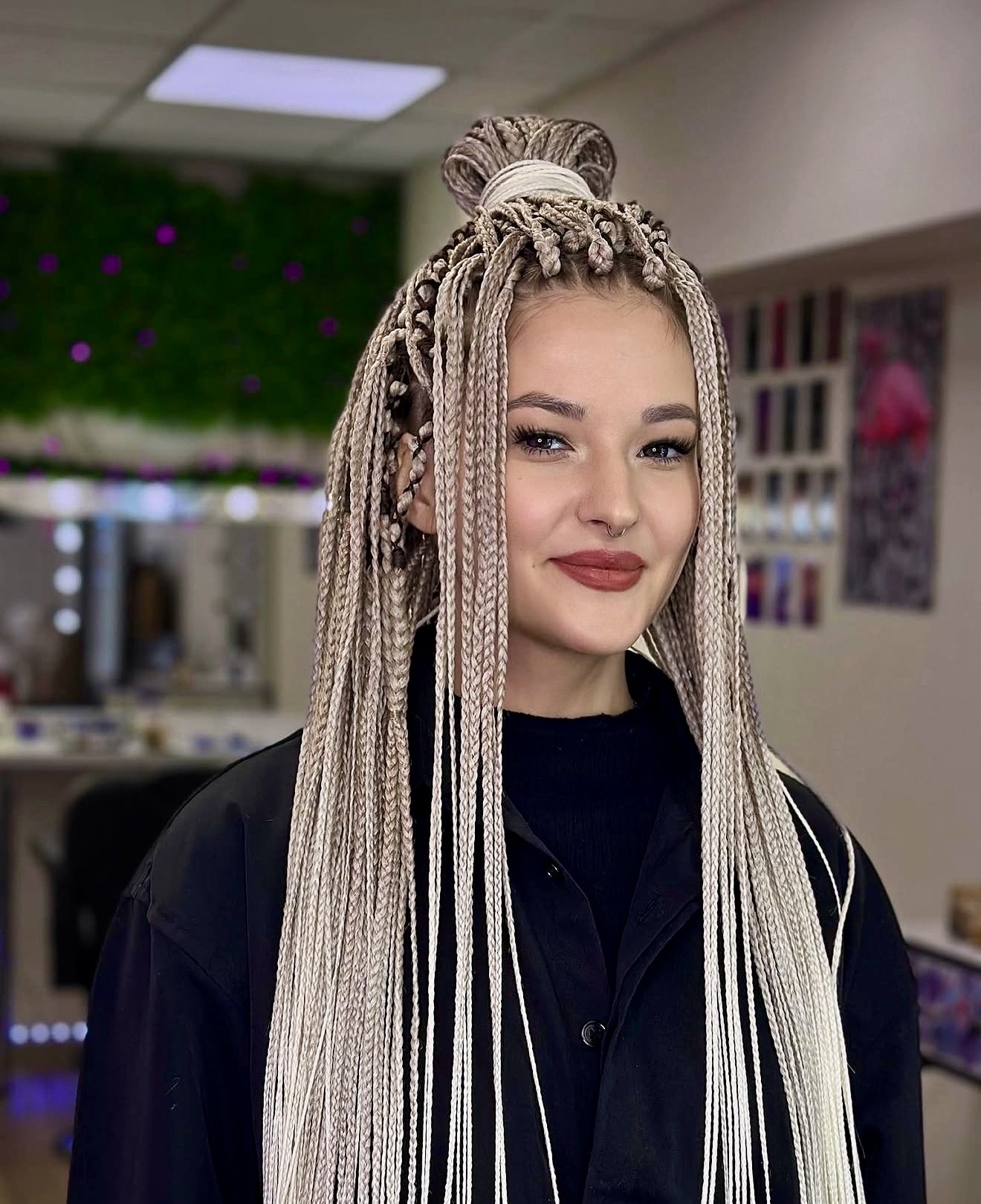 Braided Blonde Bombshell Top Knot