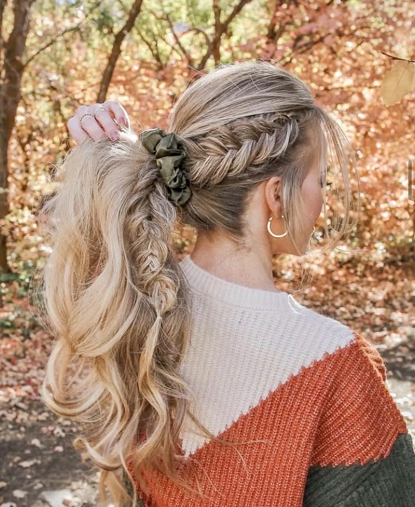 Braided Ponytail With Fishtail Accent