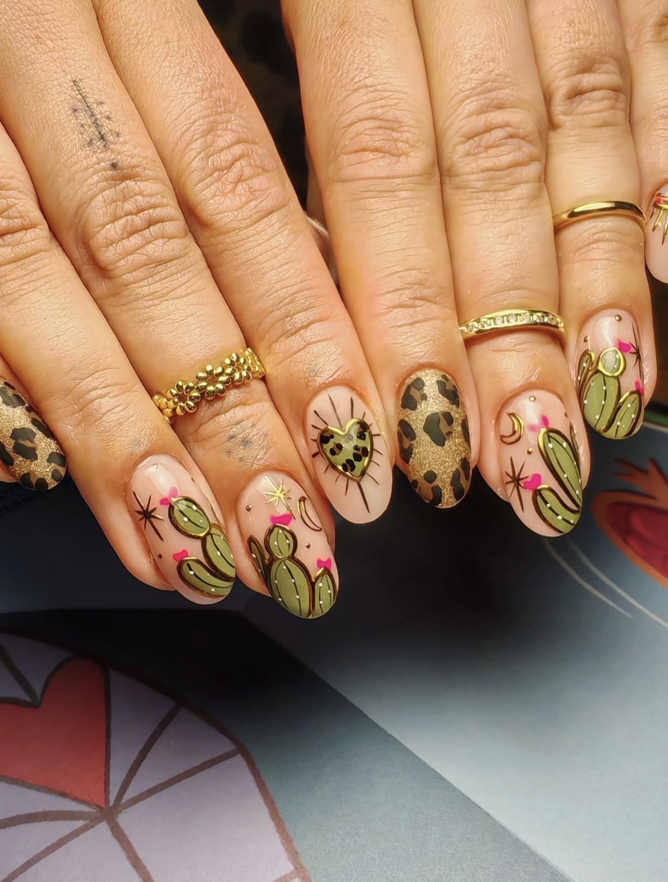 Cactus Desert Vibes With Gold Accents