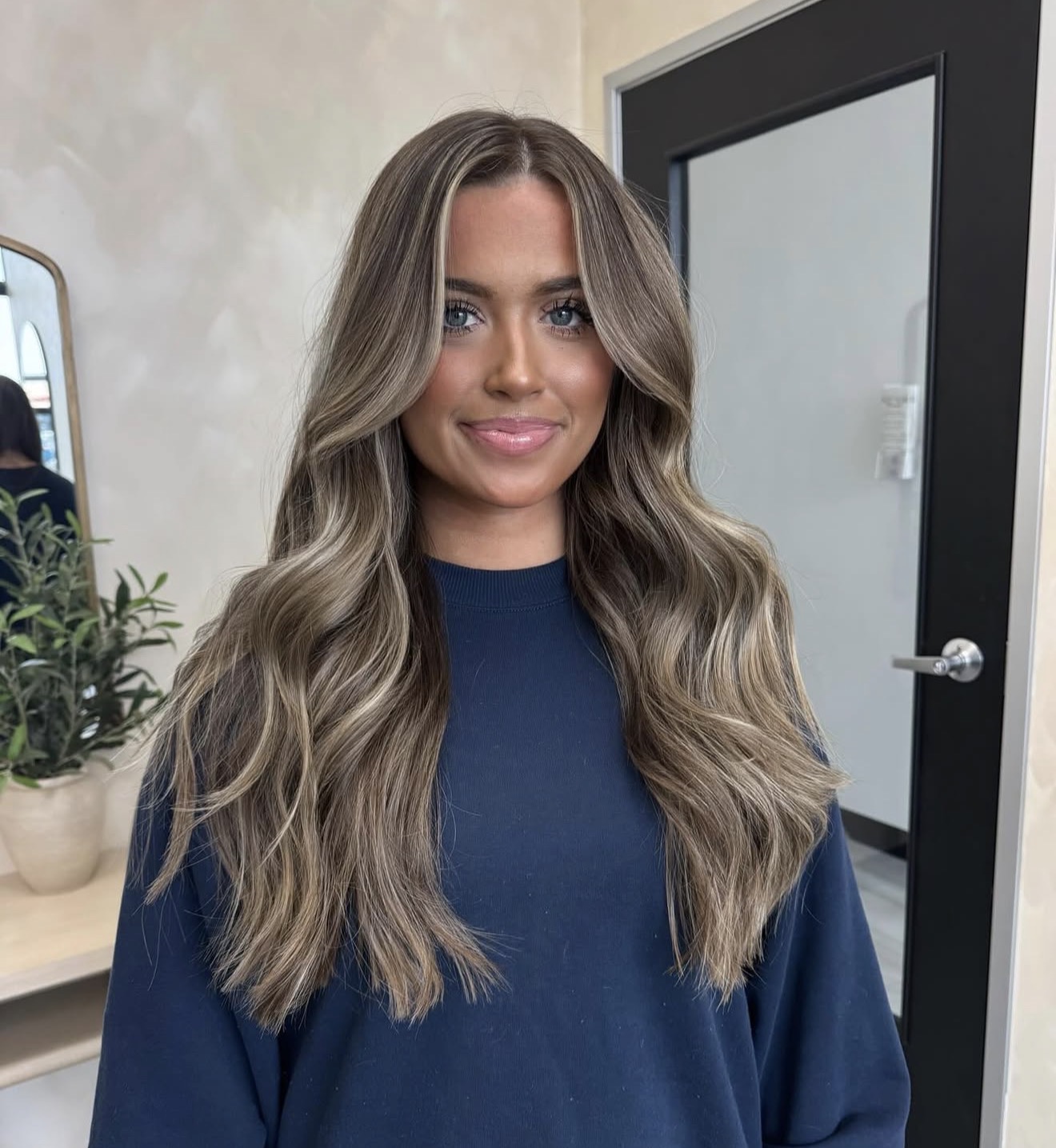 Caramel and Ash Blonde Balayage Waves