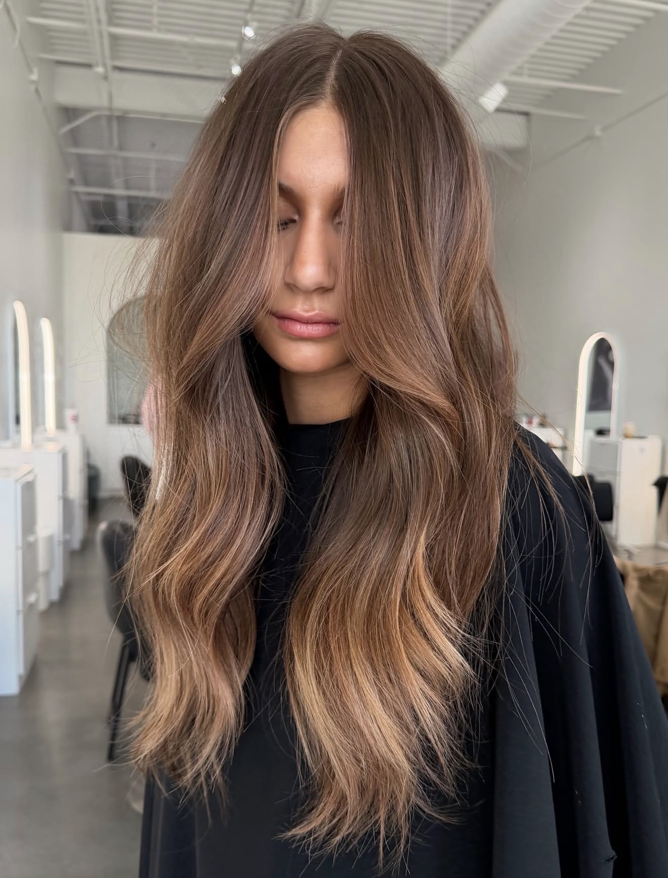Caramel Balayage With Face Framing Layers