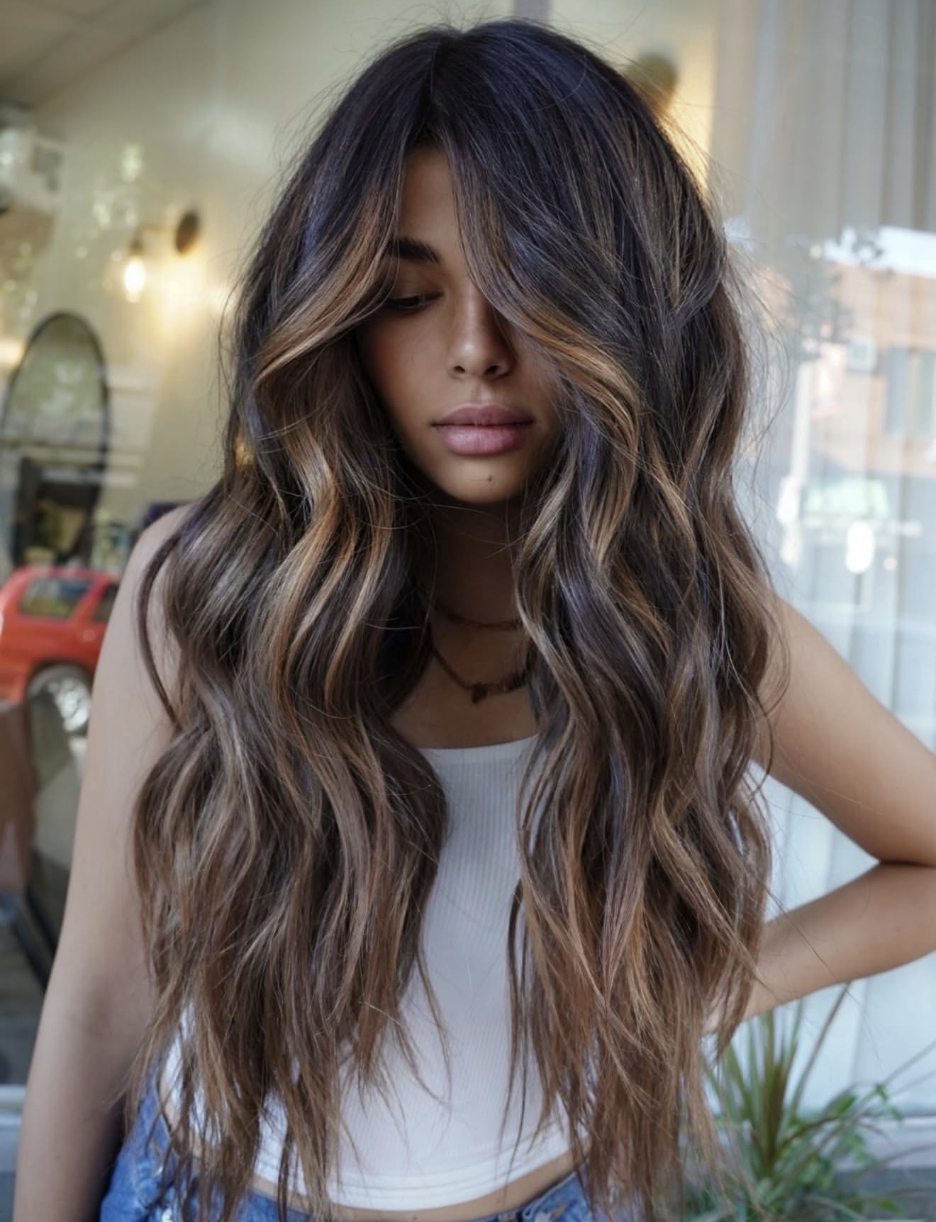 Caramel Balayage With Soft Face-Framing Layers