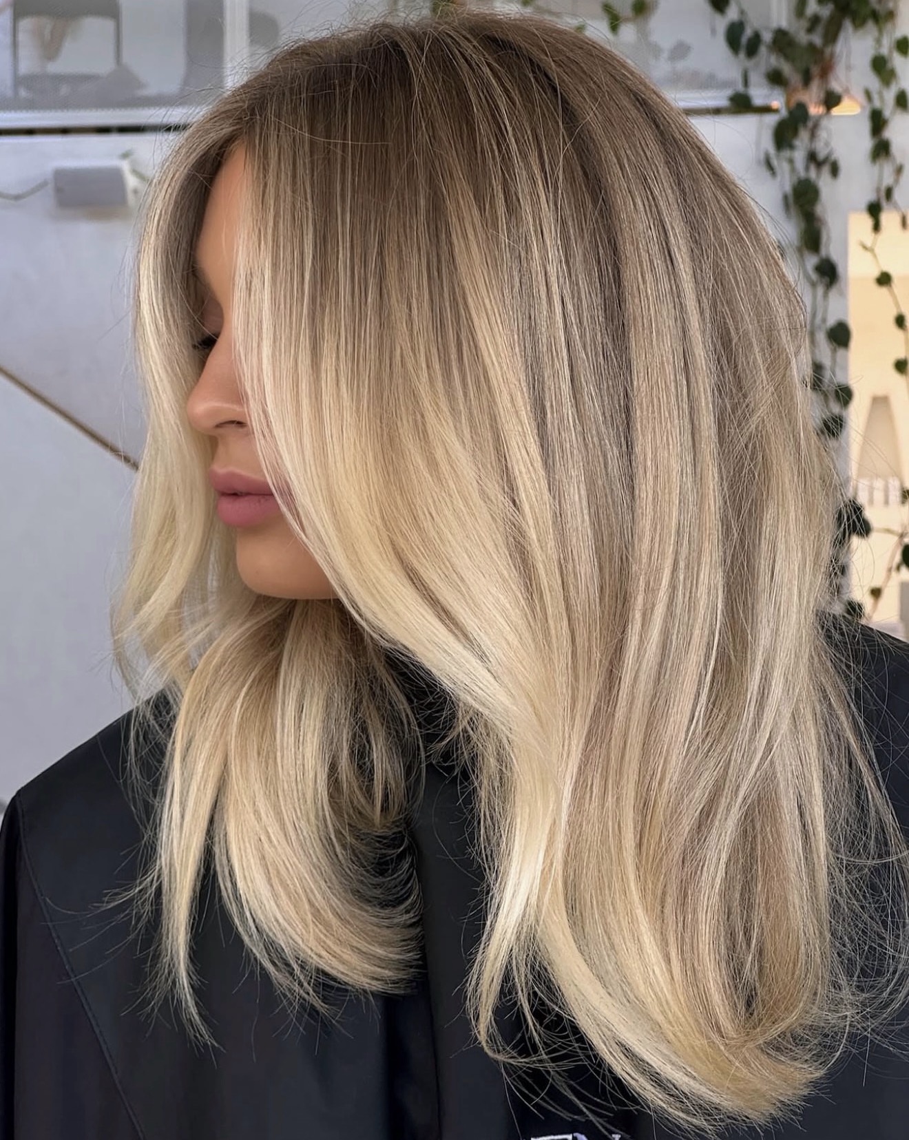 Champagne Blonde Balayage With Soft Face-Framing Layers