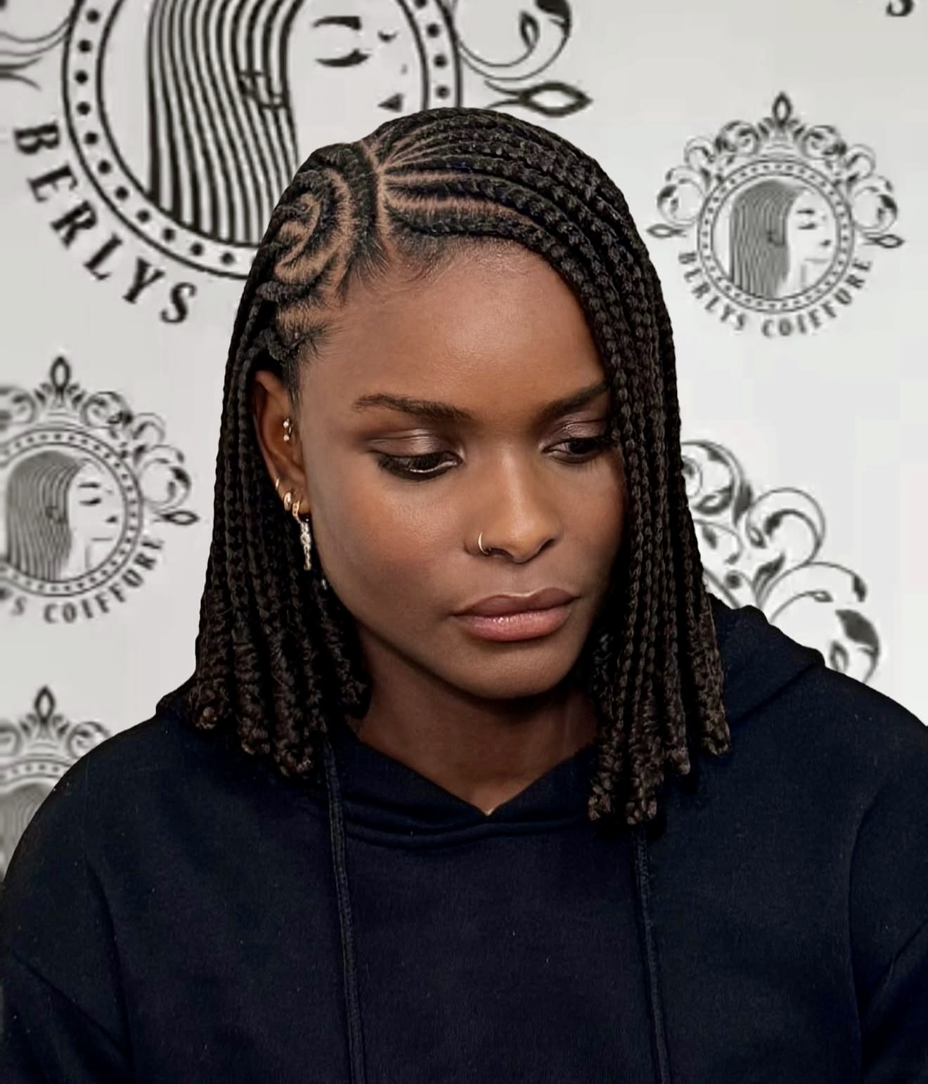 Chic Braided Bob With Swirl Detail