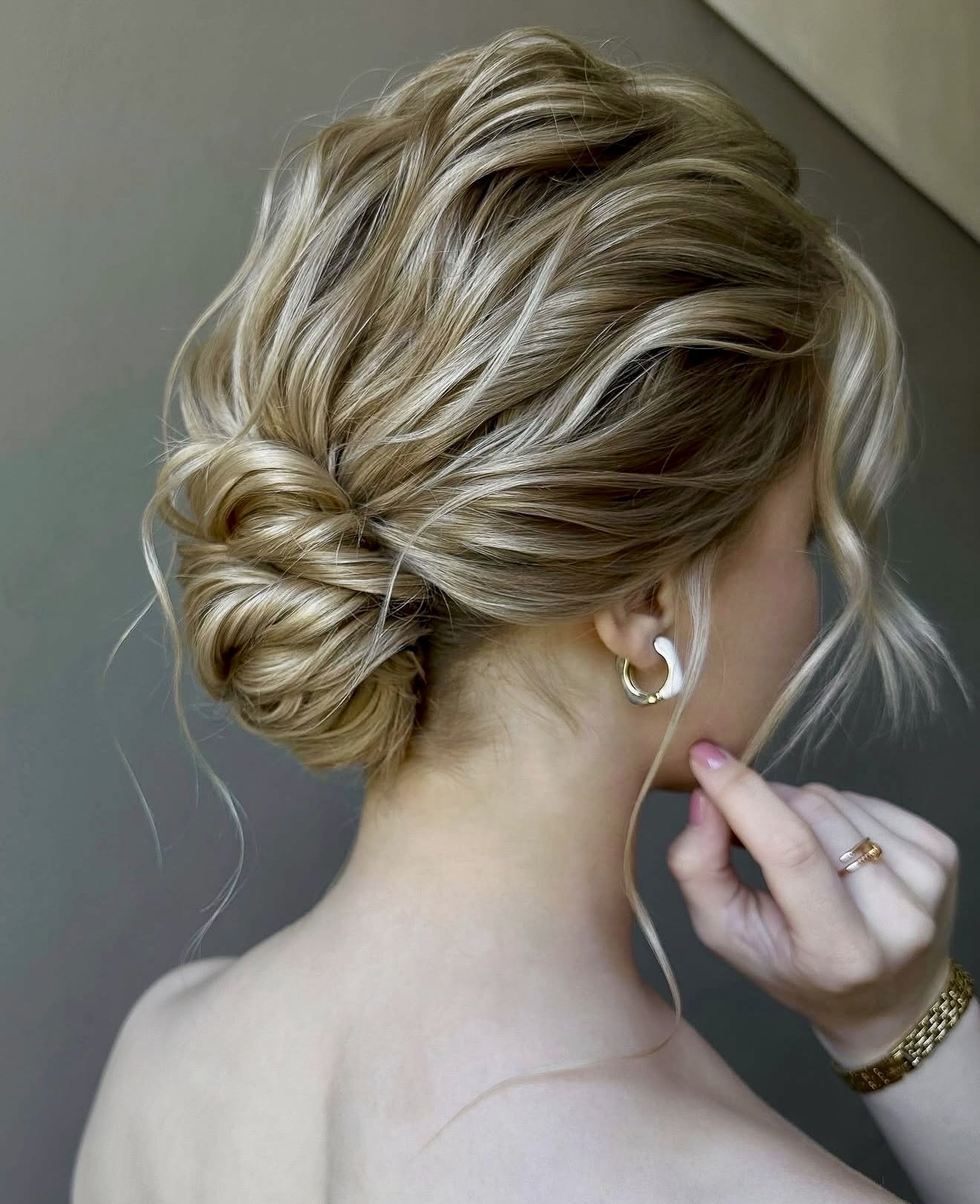 Chic Twisted Low Bun With Wisps