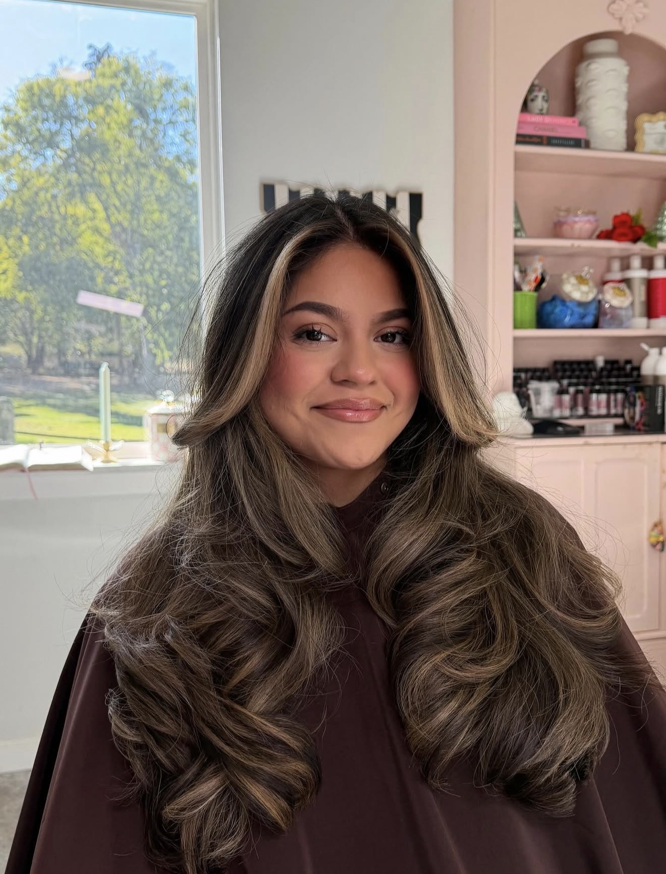 Chocolate Brown With Honey Blonde Face-Framing Highlights