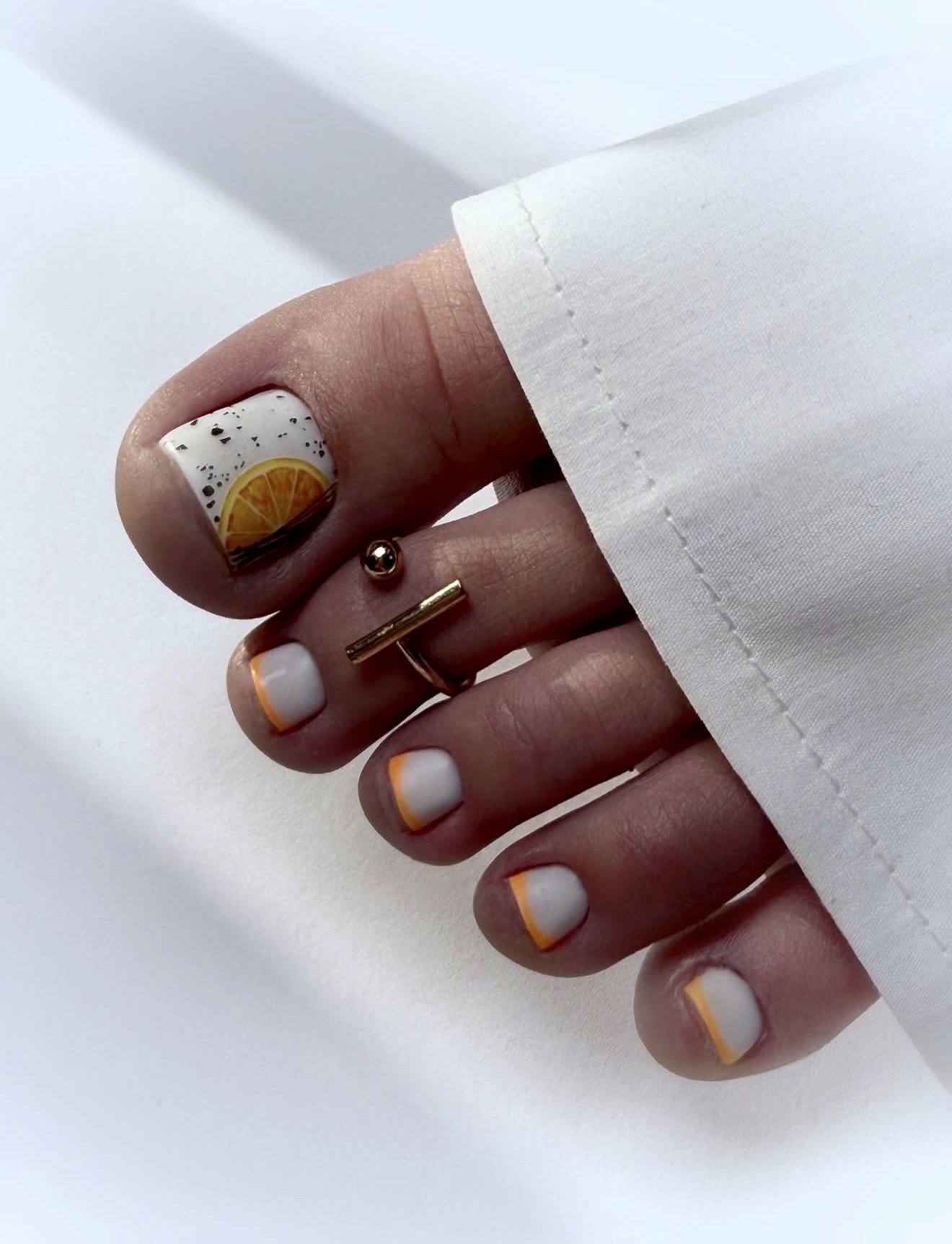 Citrus Slice French Tip Pedicure