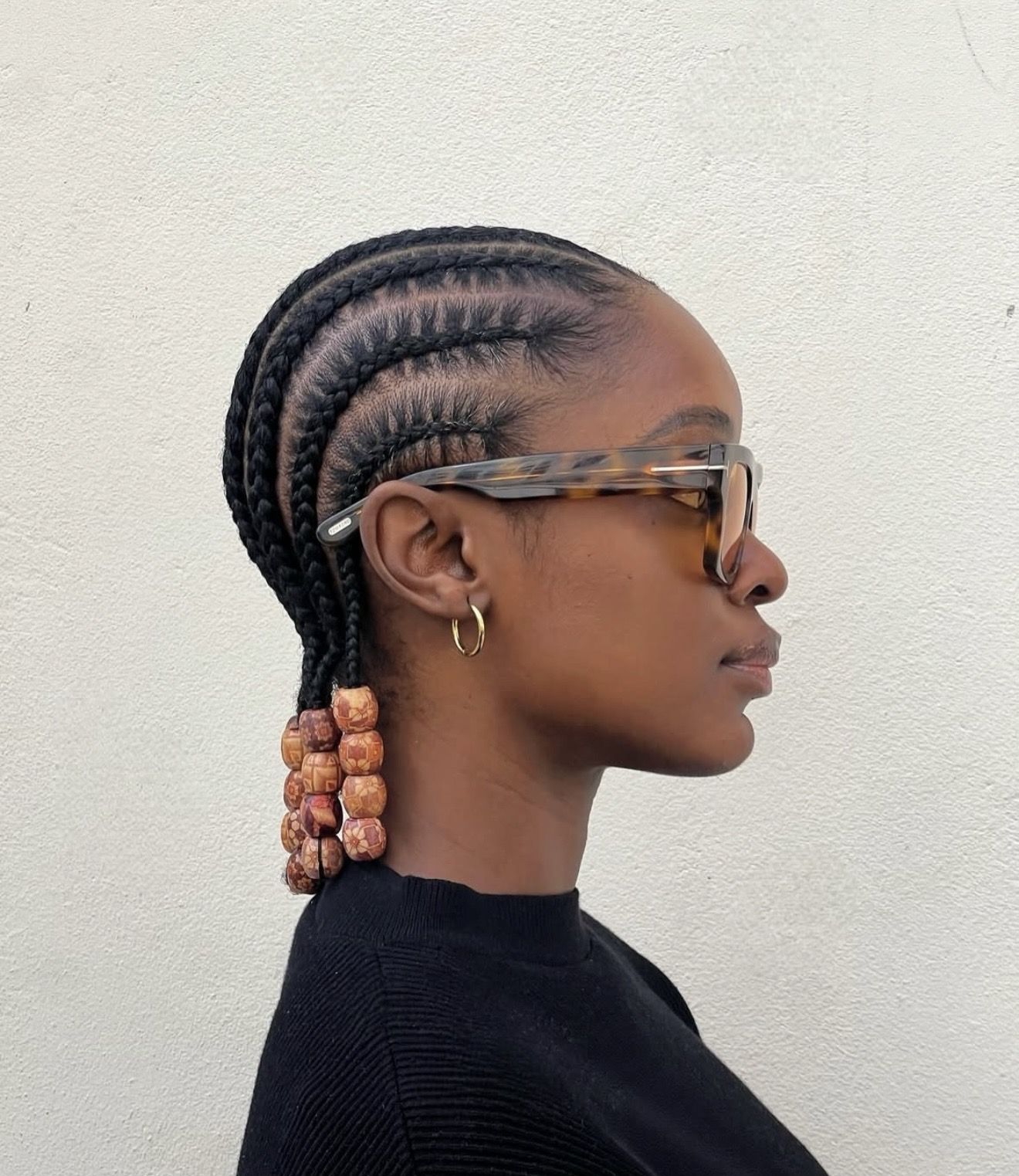 Classic Cornrows With Wooden Bead Embellishments