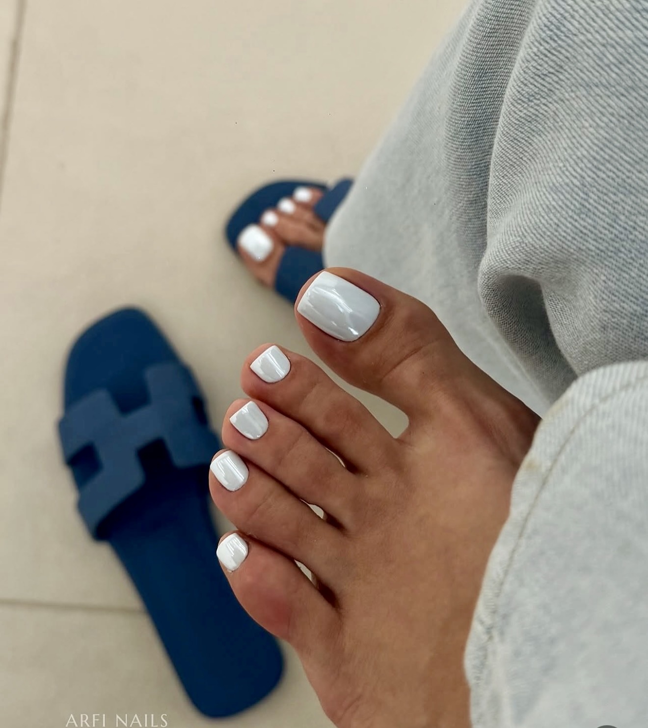 Clean White Square Pedicure