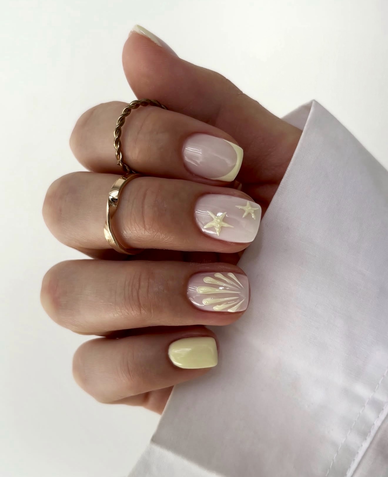Coastal Chic Seashell & Starfish French Tips