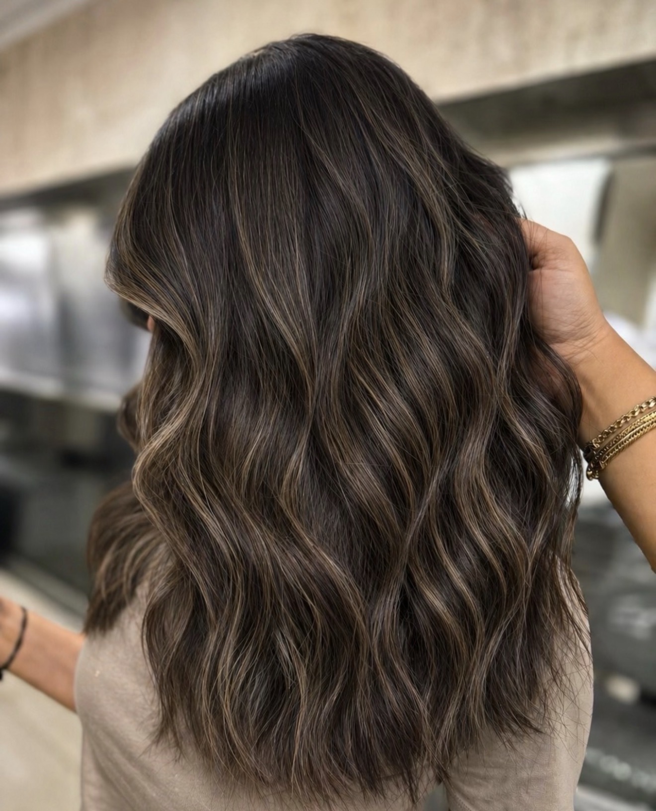 Cool-Toned Brown Hair With Ash Blonde Highlights