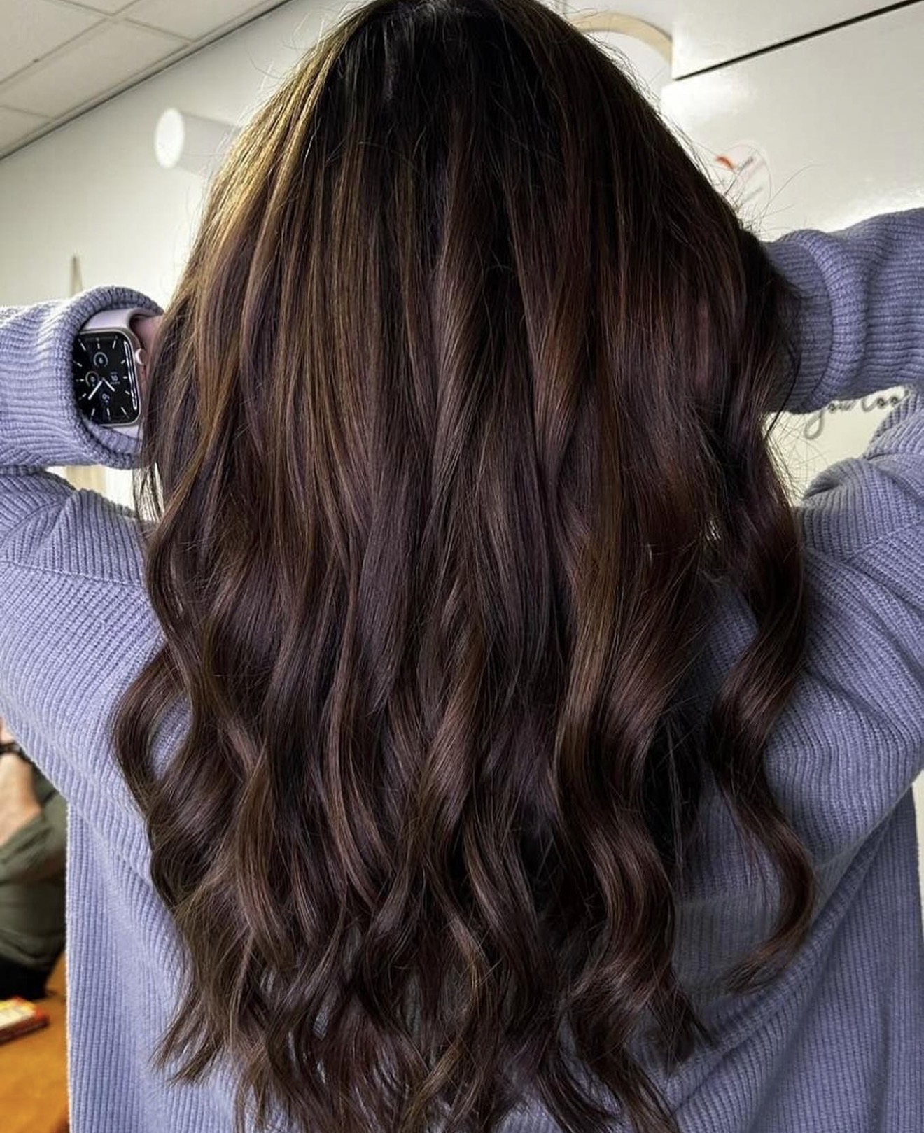 Dark Chocolate Balayage With Subtle Waves
