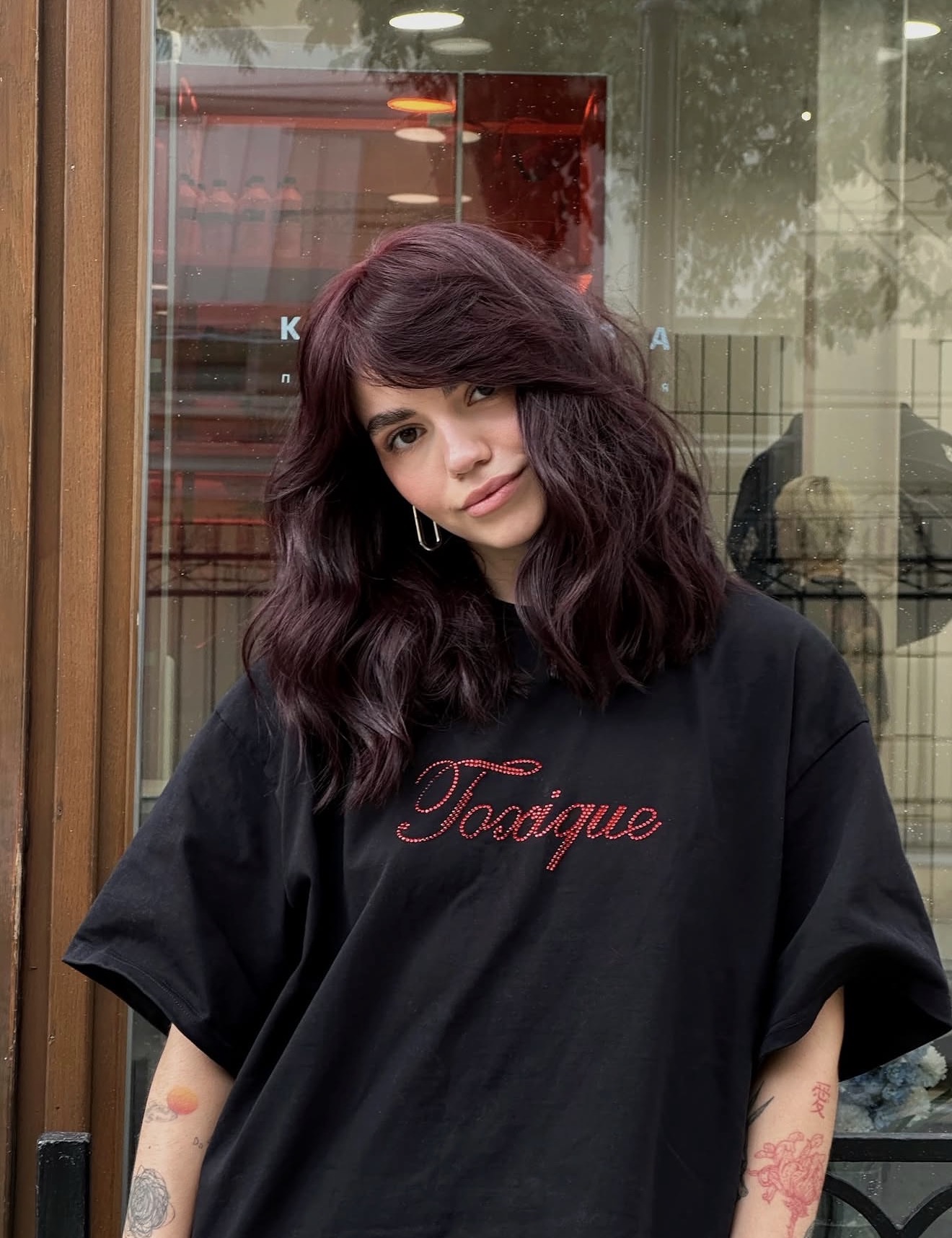 Deep Cherry Cola Waves With Face Framing