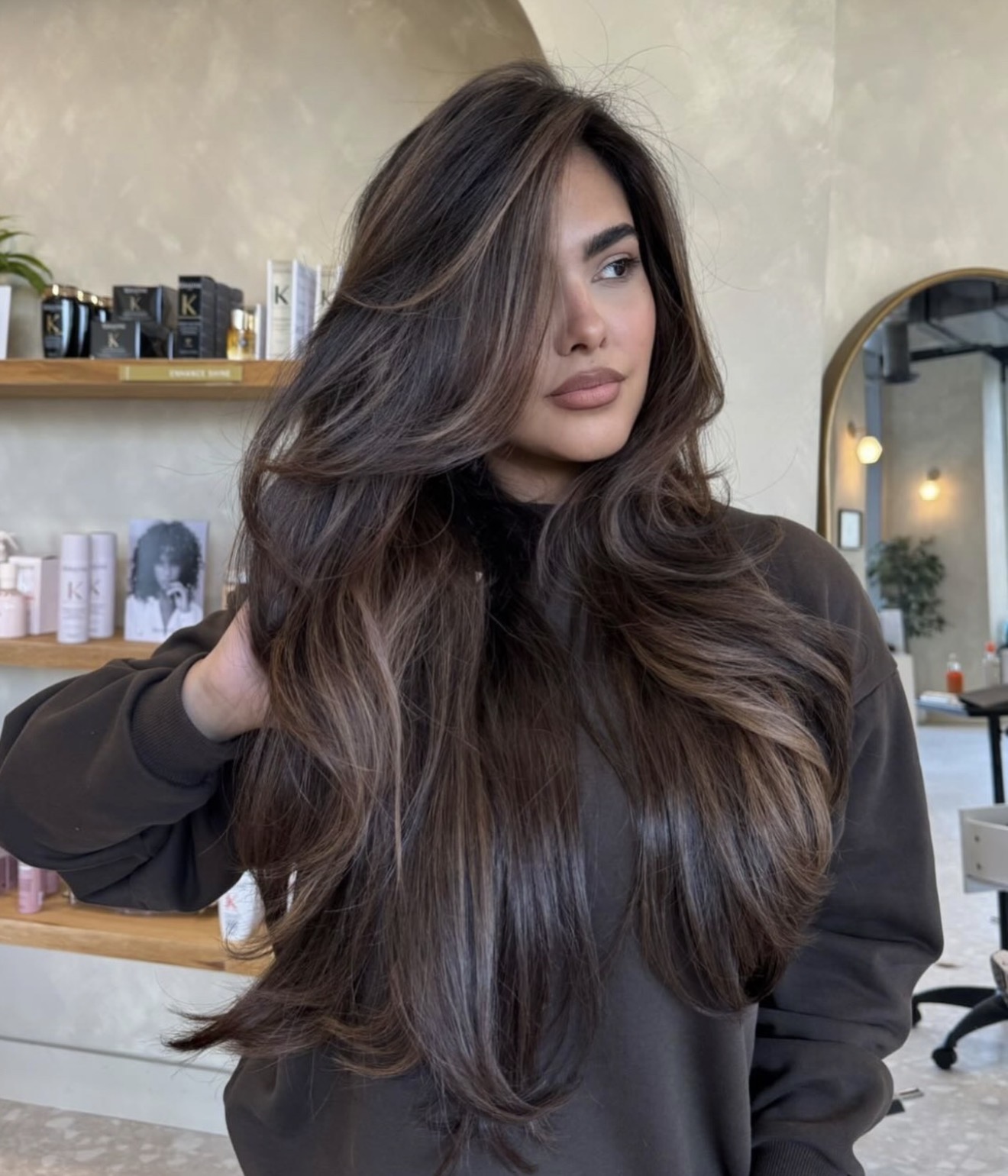Dimension Brunette With Subtle Ash Balayage