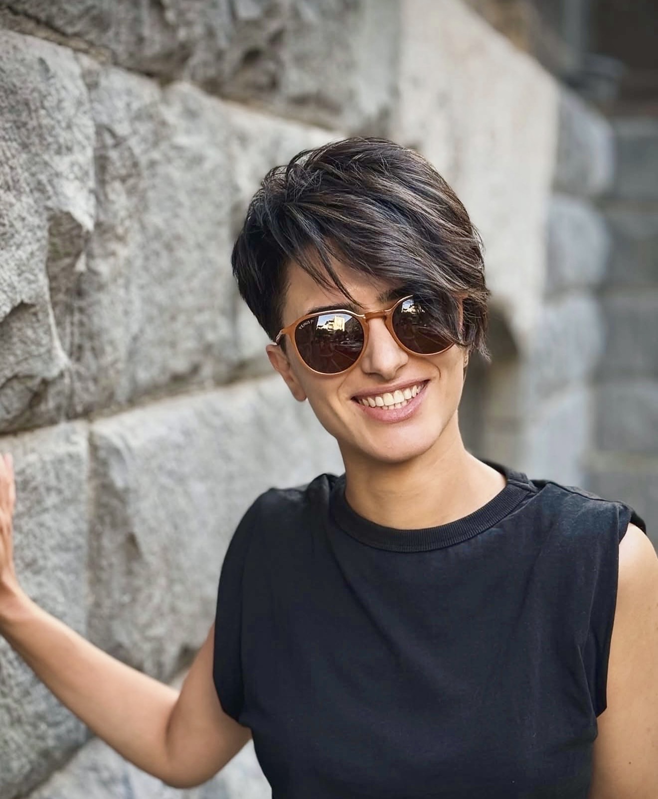 Edgy Asymmetrical Pixie With Dark Ash Tones
