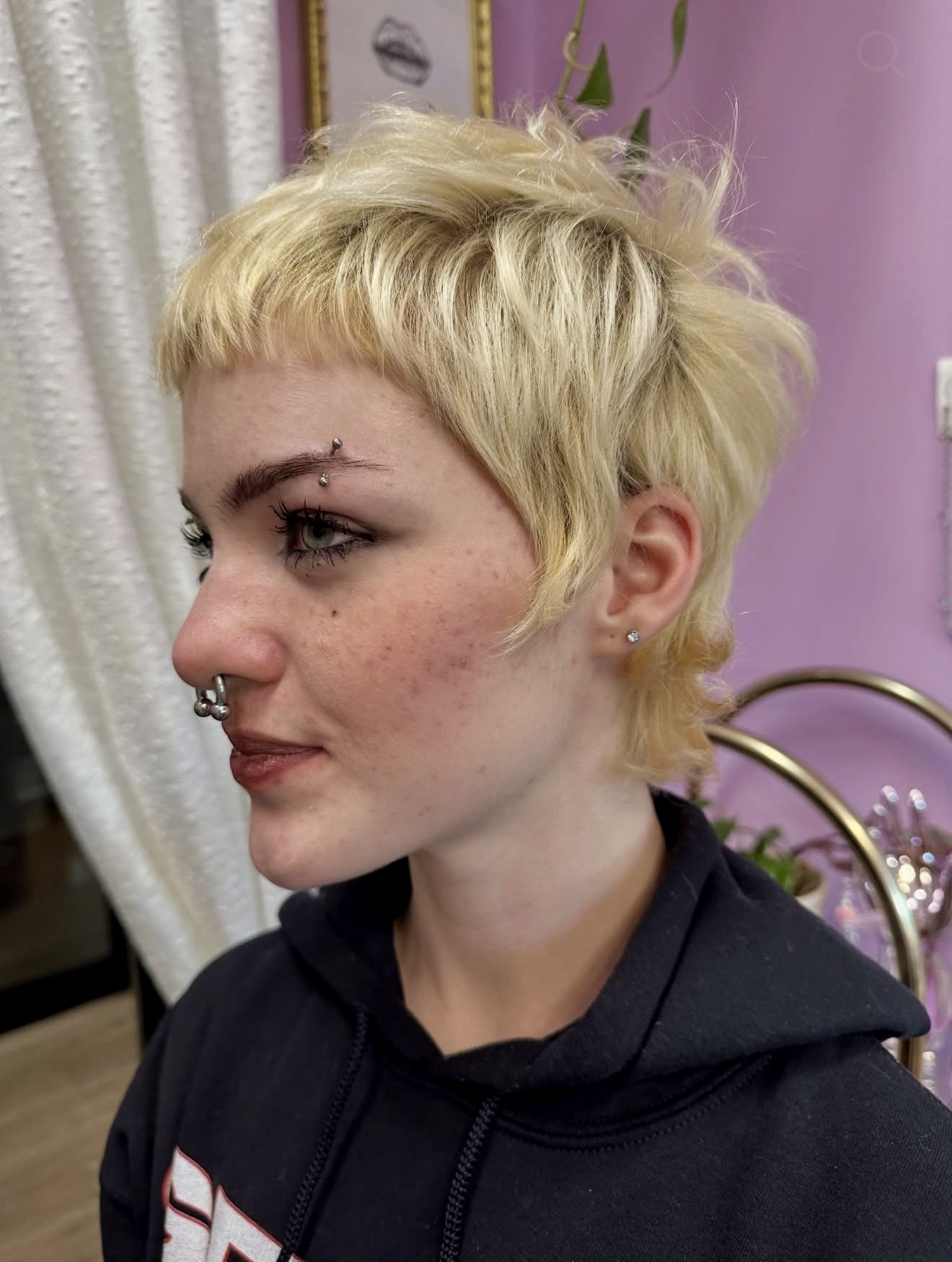 Edgy Textured Blonde Pixie Mullet