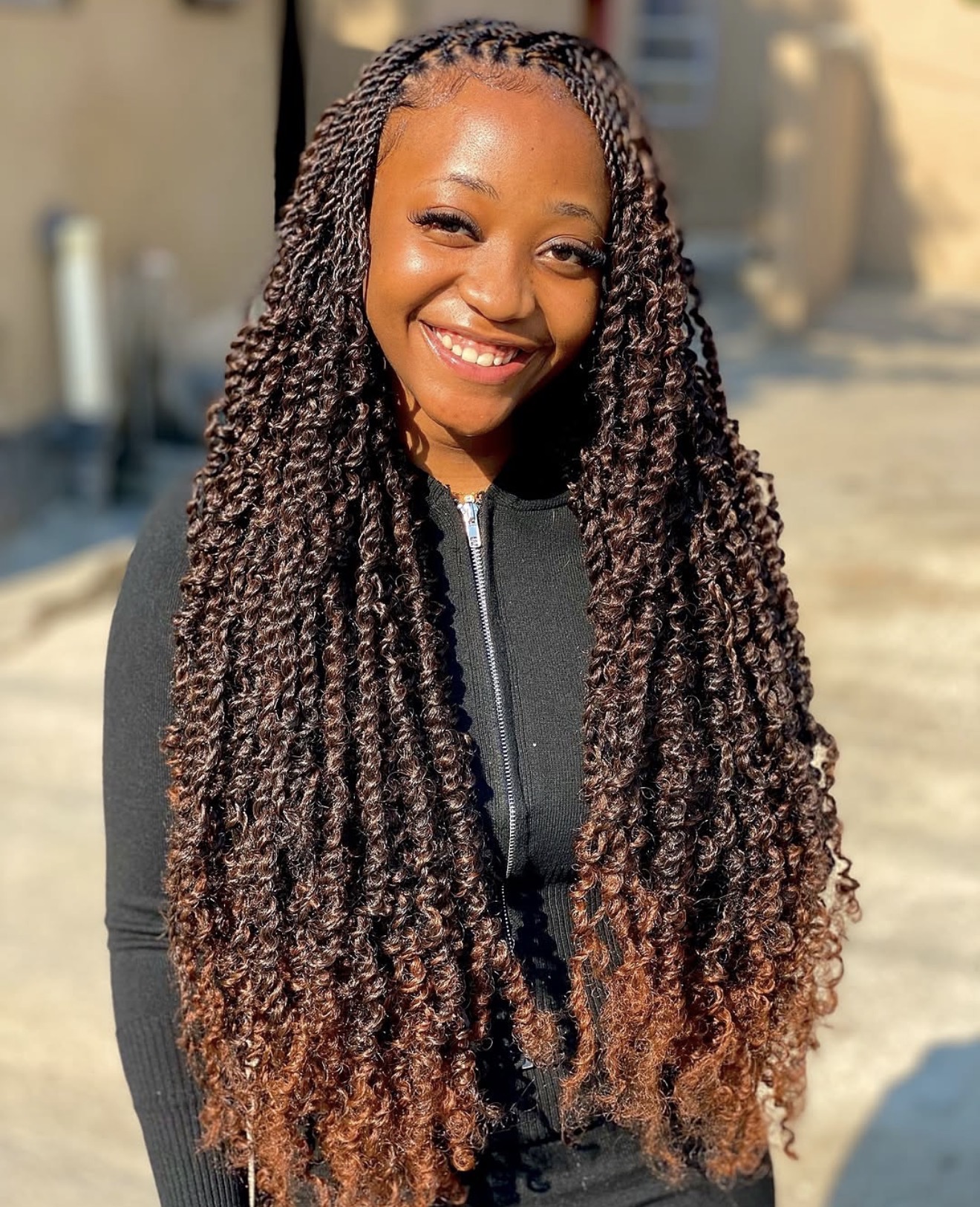 Elegant Ombre Passion Twists With Defined Curls