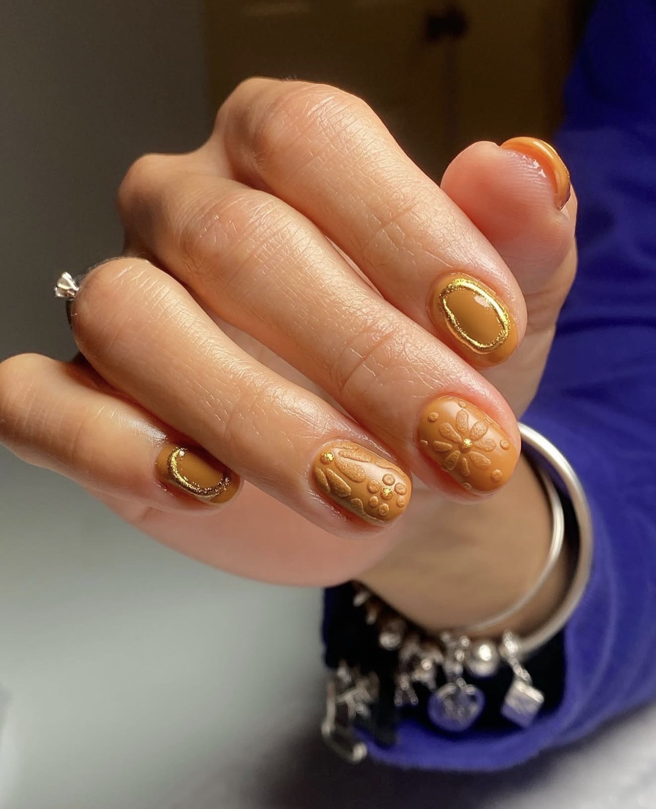 Embossed Warm Spice with Gold Accents