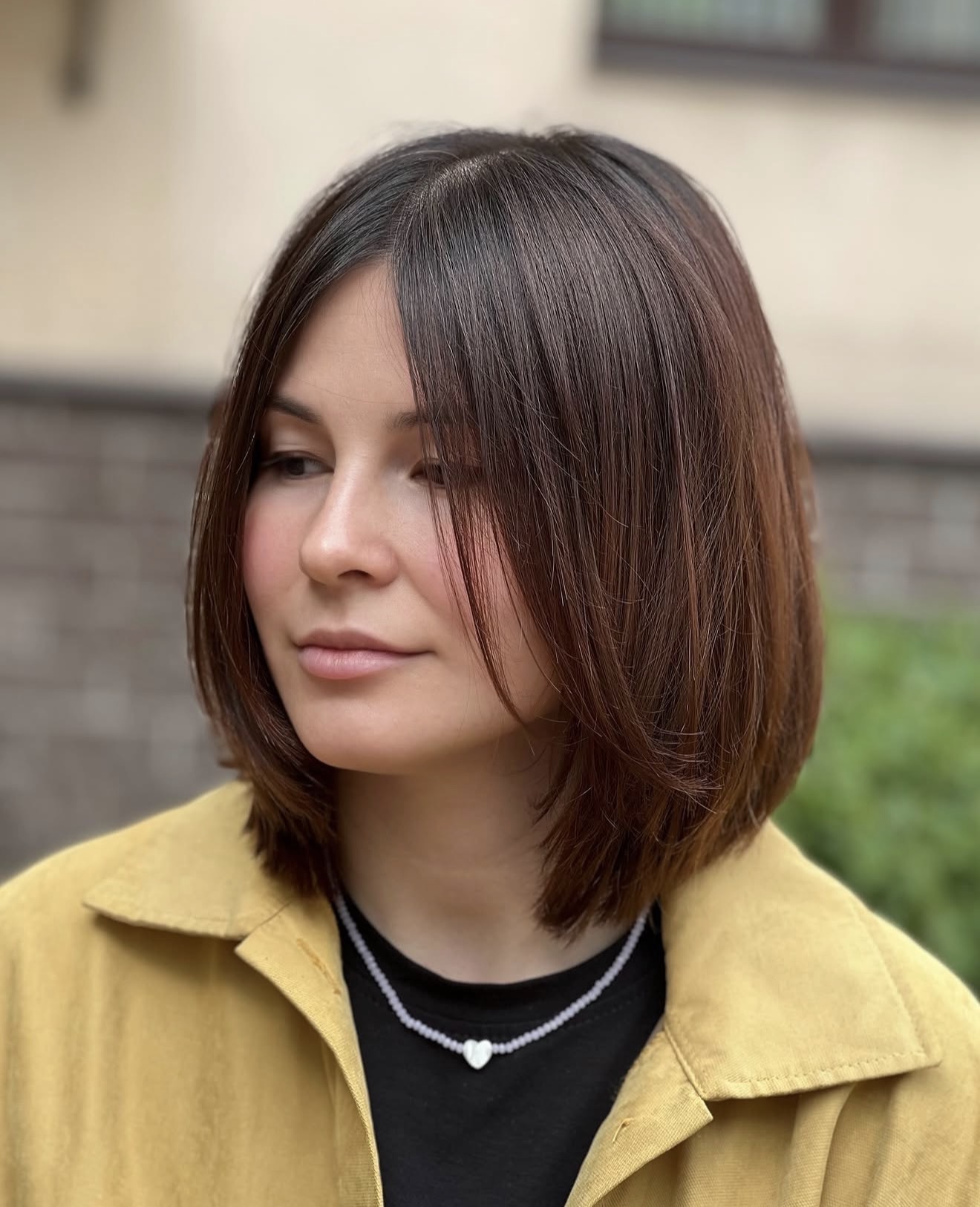 Face-Framing Layers On A Chin Length Bob