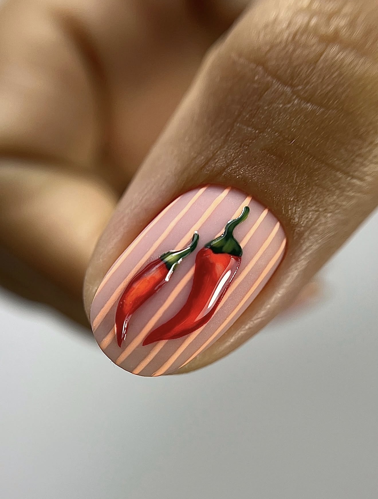 Fiery Chili Pepper Matte Stripes