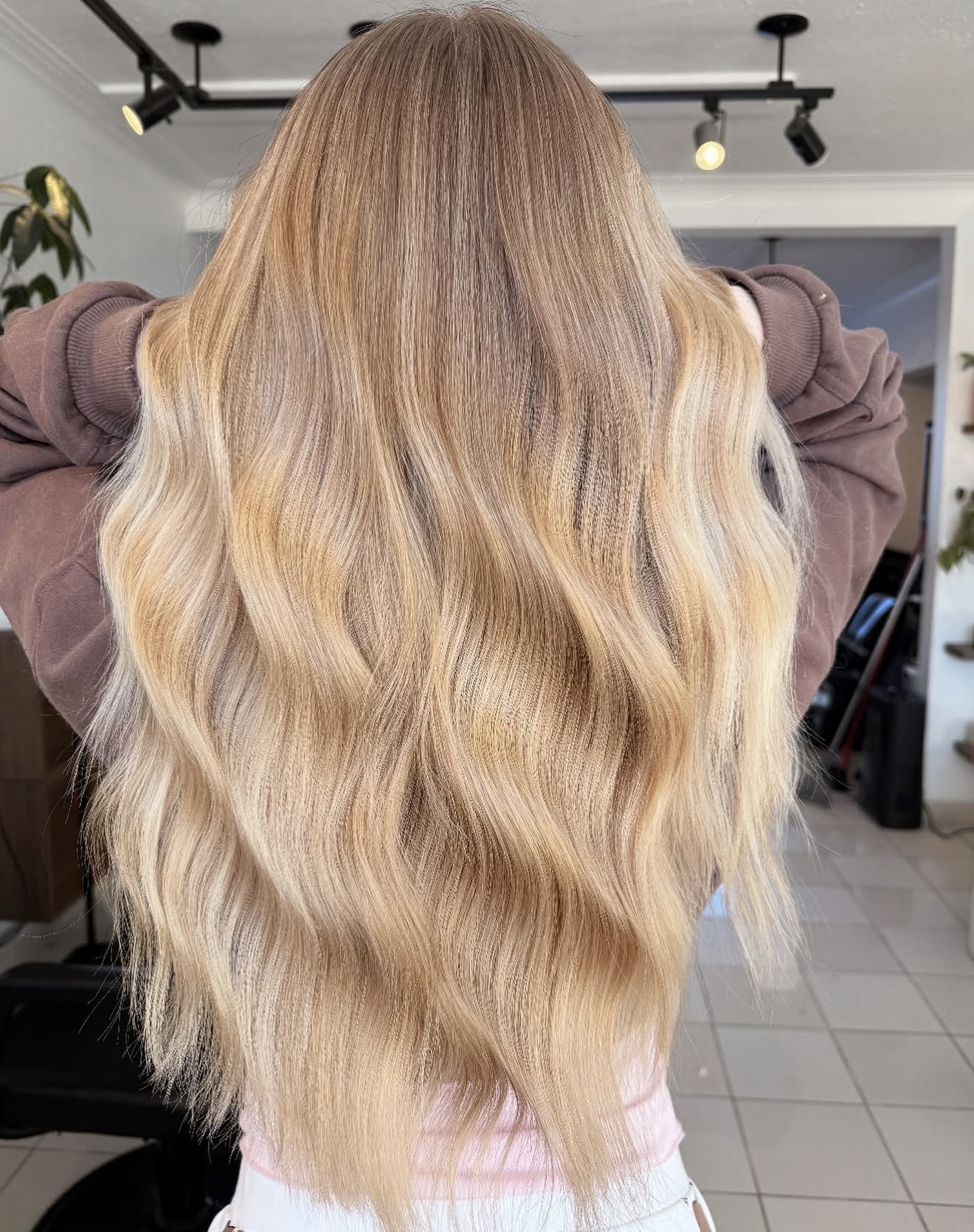 Golden Honey Balayage With Loose Beach Waves