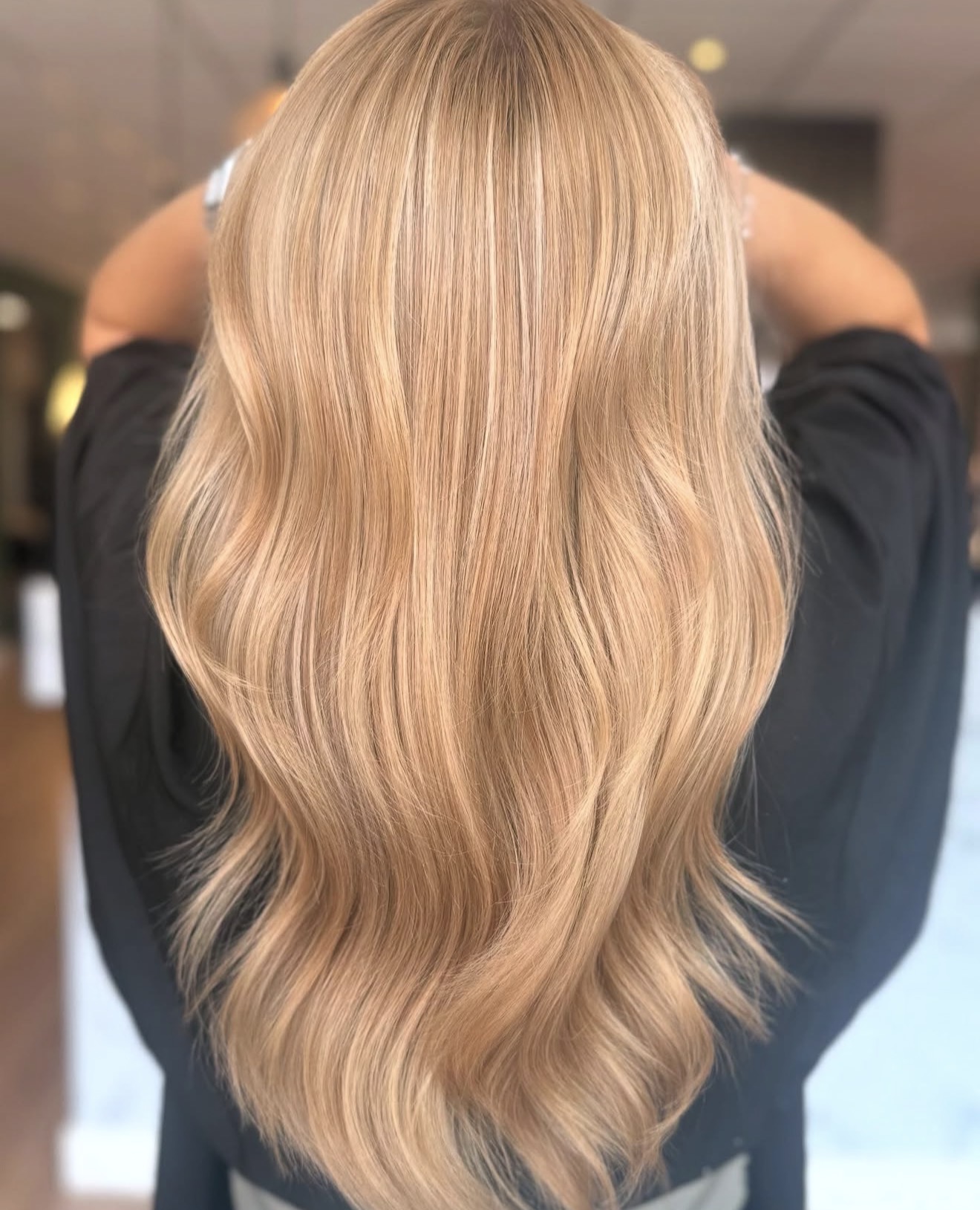 Golden Honey Blonde Balayage Waves