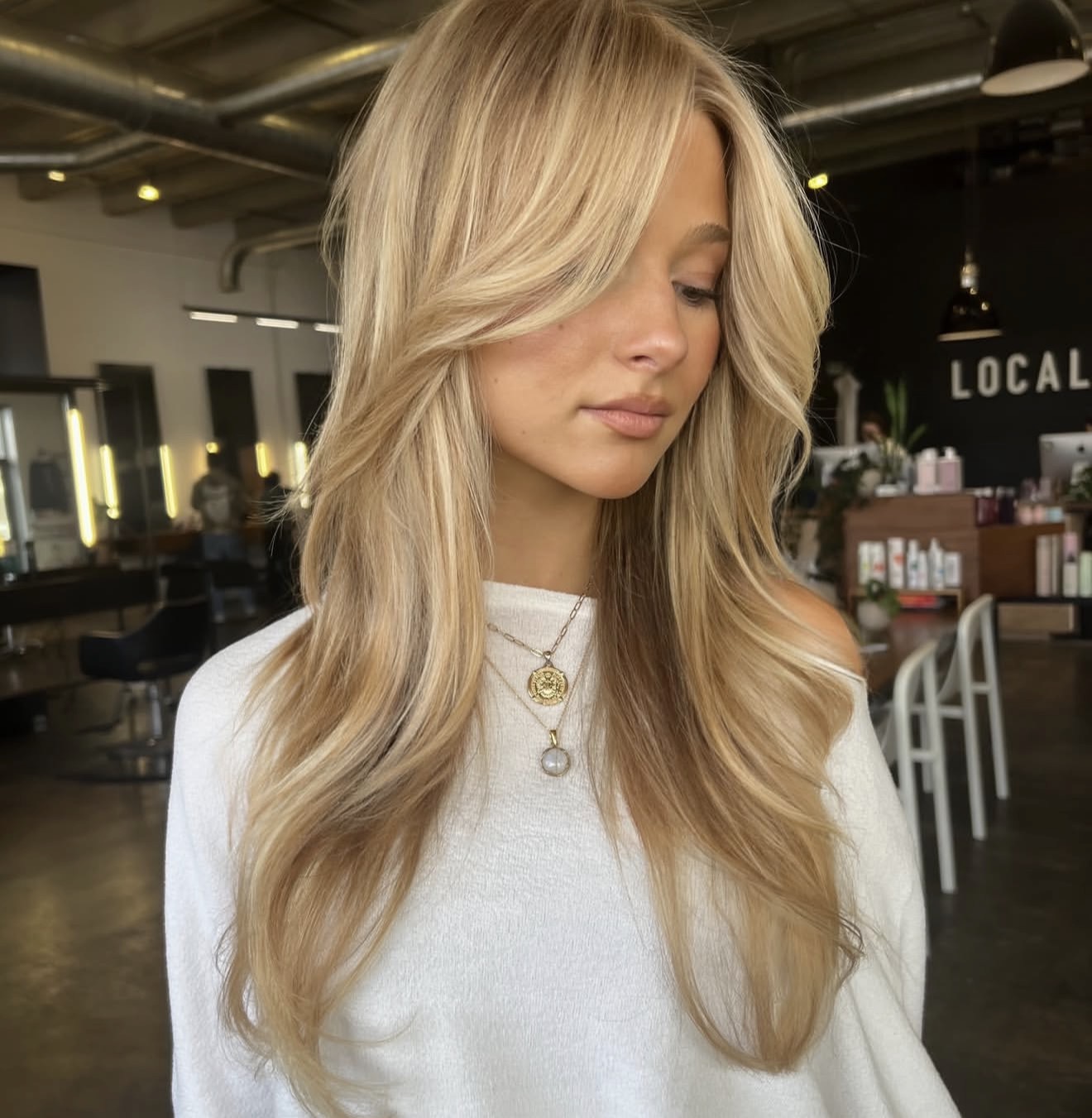 Golden Hour Honey Blonde Curtain Bangs