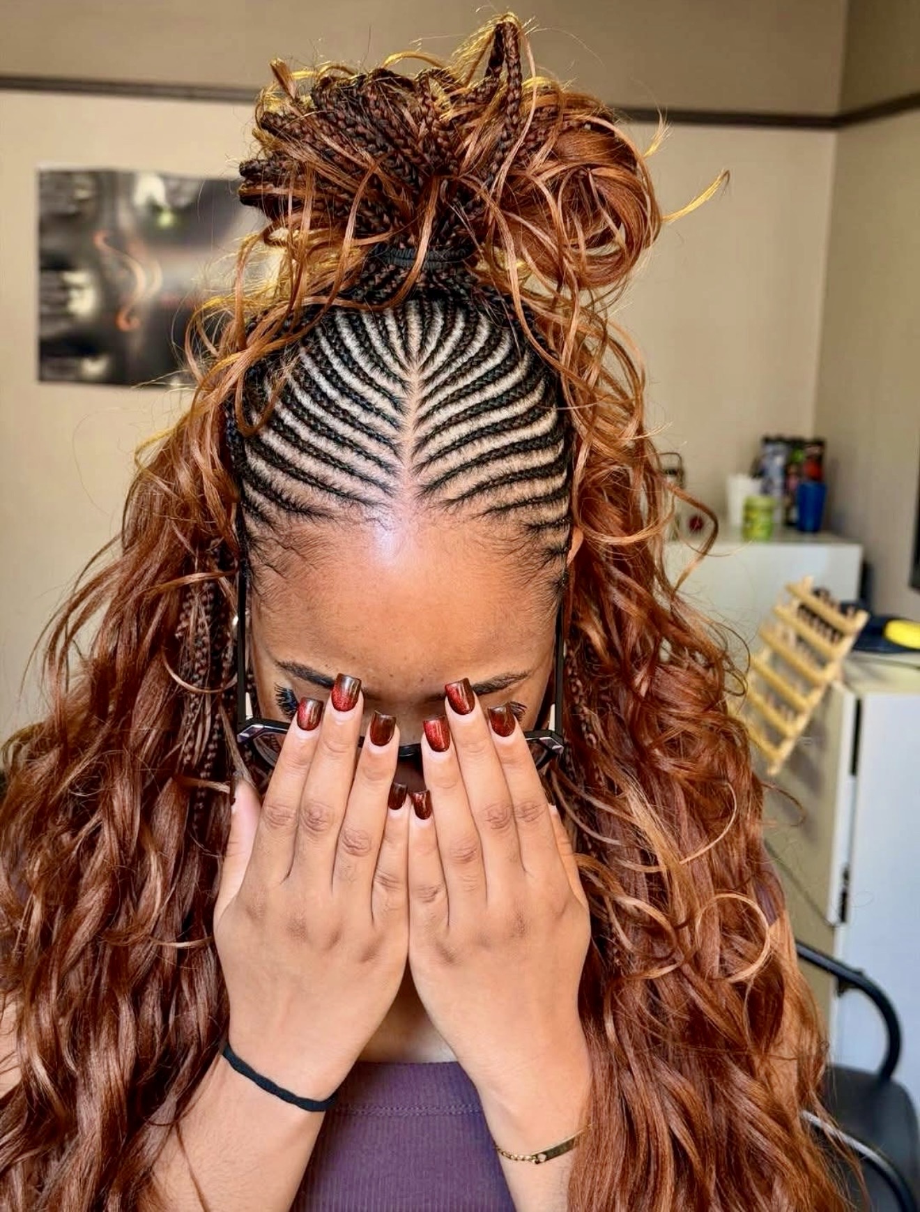 Half-Up Braided Top Knot With Loose Waves