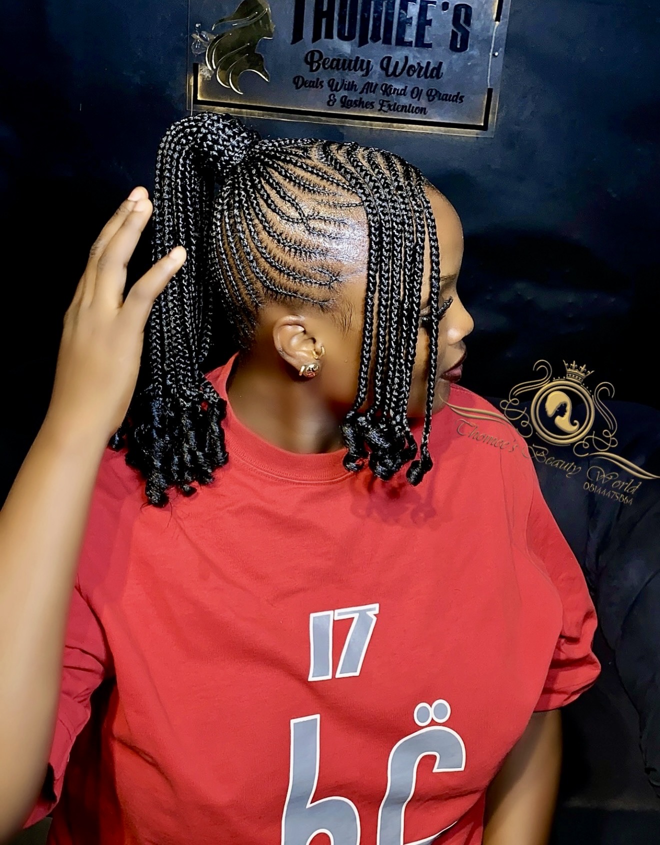 High Ponytail Braids With Curly Ends