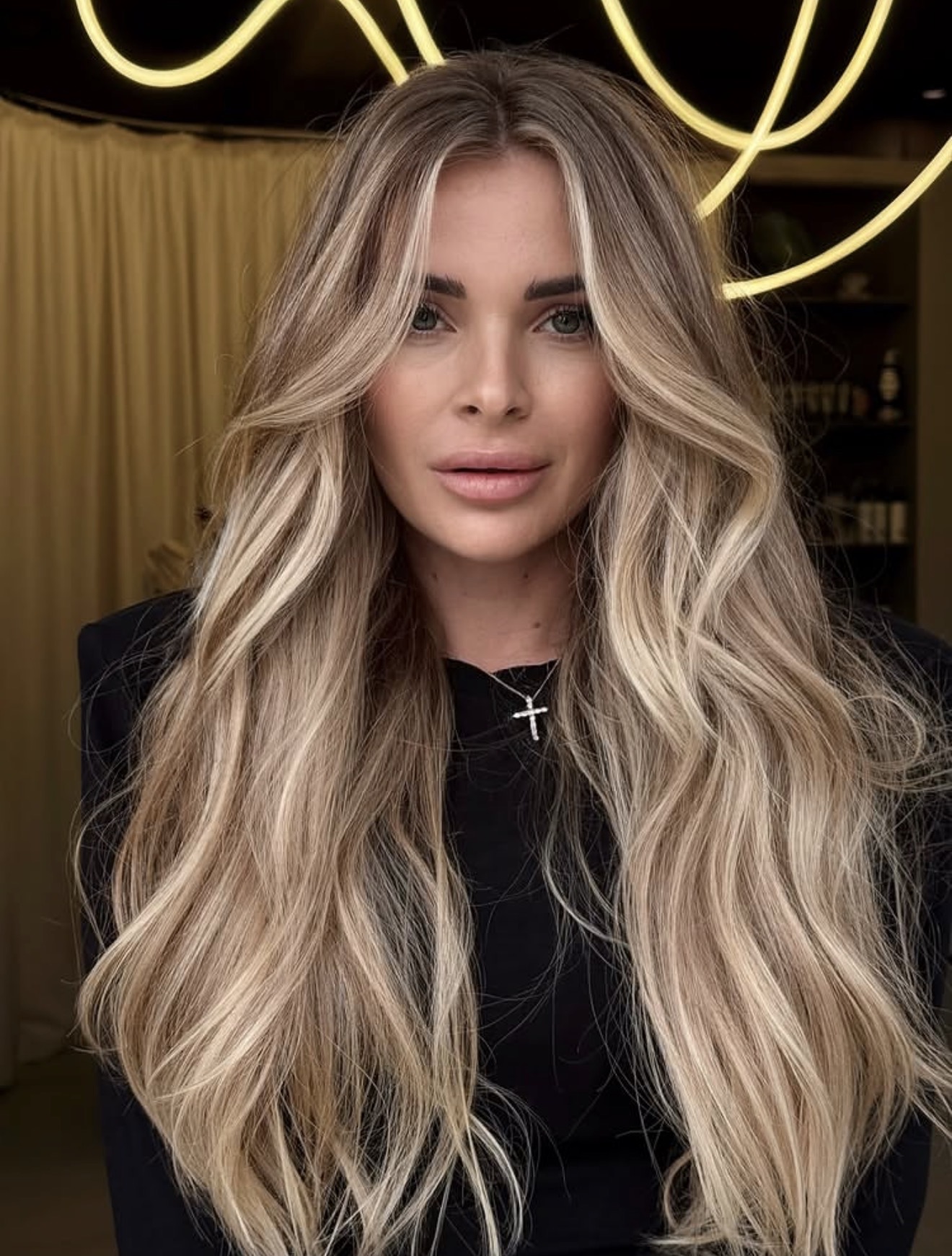 Honey Blonde Balayage With Face Framing Layers
