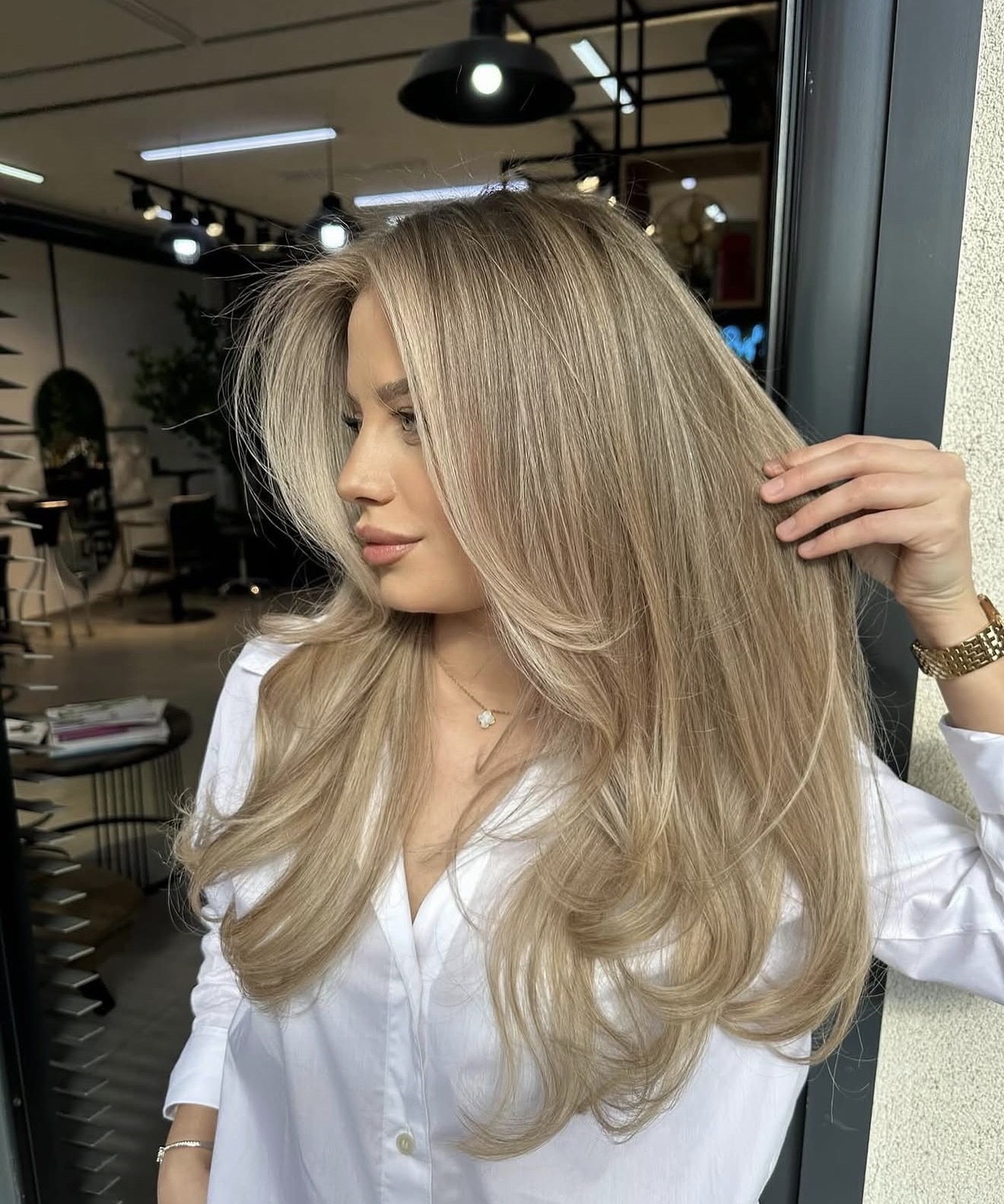 Honey Blonde Hair With Soft Face Framing Layers