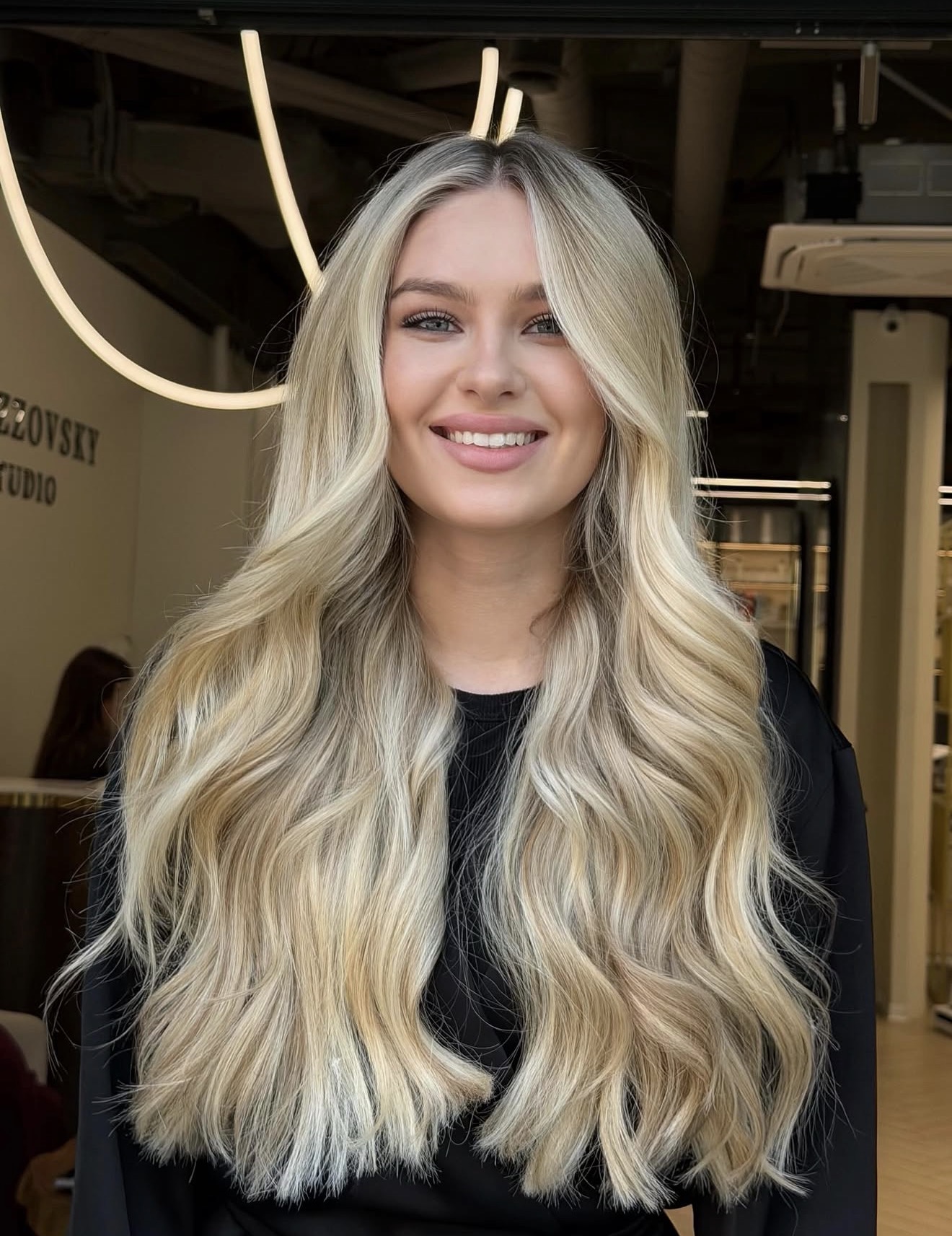 Honey Blonde Waves With Face Framing Layers
