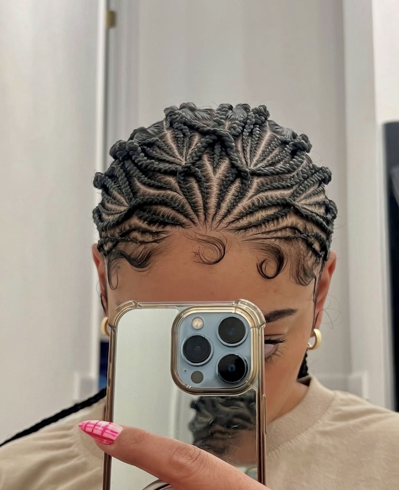 Intricate Tribal Braids With Defined Edge Curls
